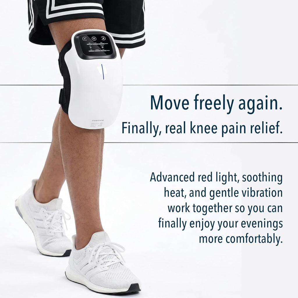 FORTHiQ Knee Massager with Heat and Red Light Therapy, Cordless Rechargeable


