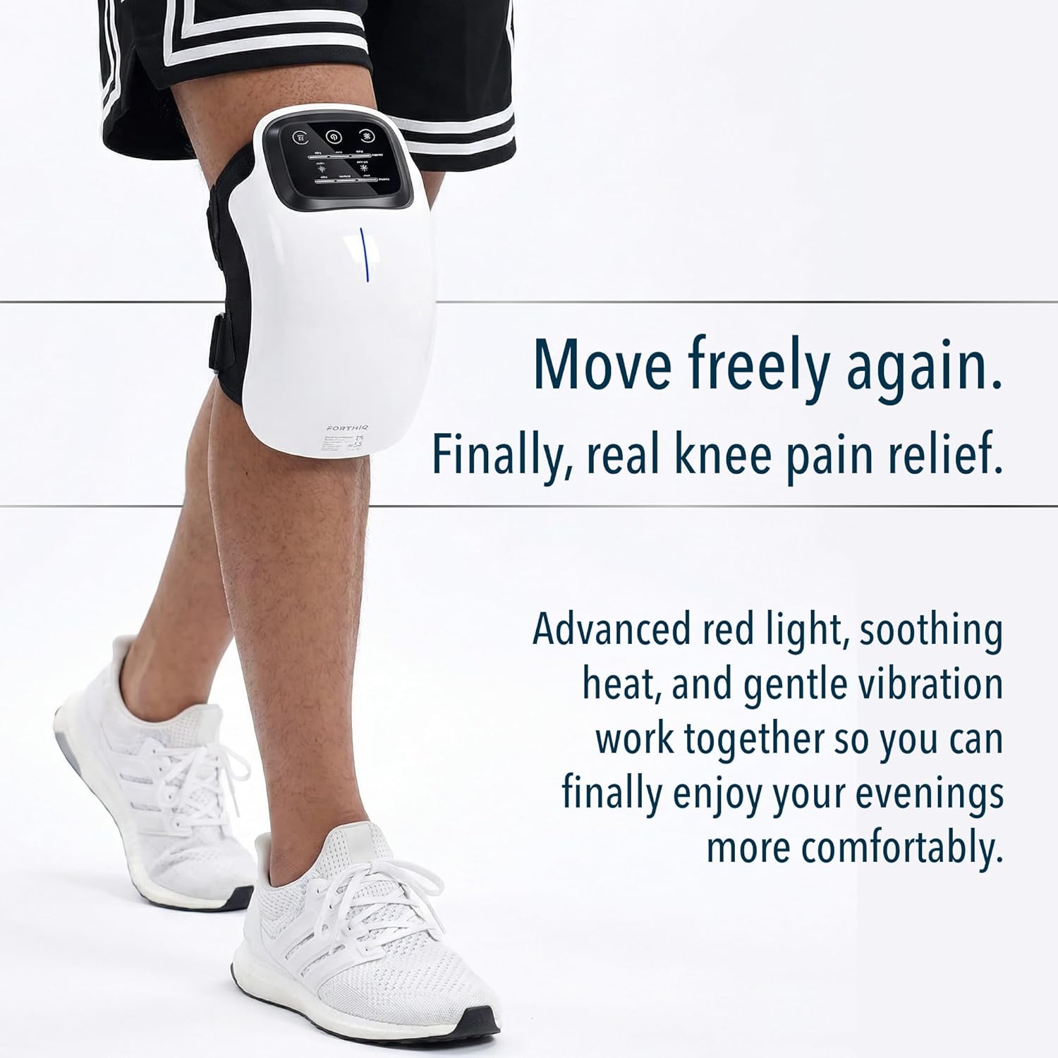 FORTHiQ Knee Massager with Heat and Red Light Therapy, Cordless Rechargeable

