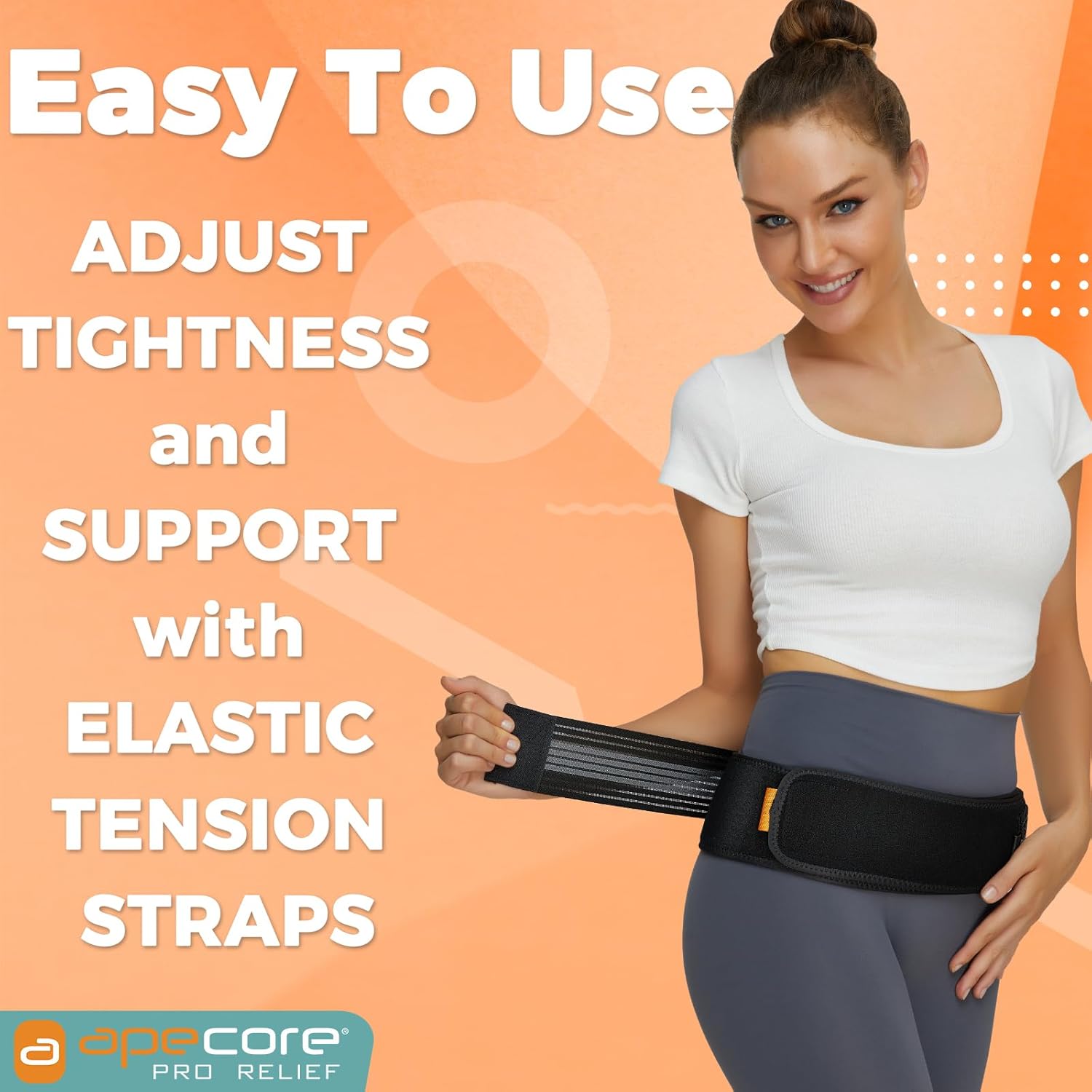 Apecore Sacroiliac SI Joint Hip Belt Brace for Sciatica and Lower Back Pain

