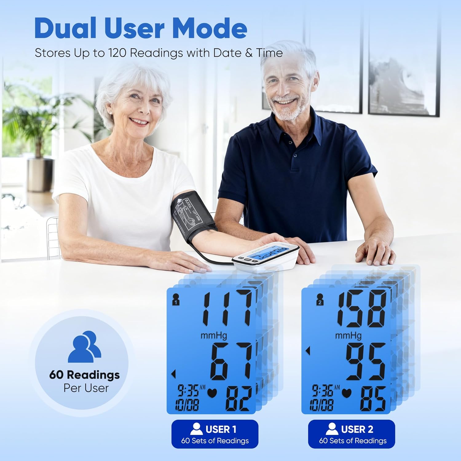 Upper Arm Digital Blood Pressure Monitor with Talking English & Spanish Voice


