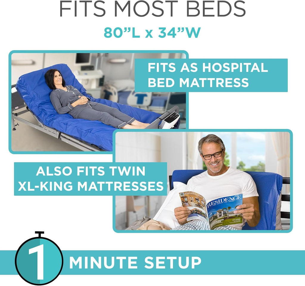 Vive Alternating Pressure Mattress Air Replacement Pump for Hospital Bed Topper

