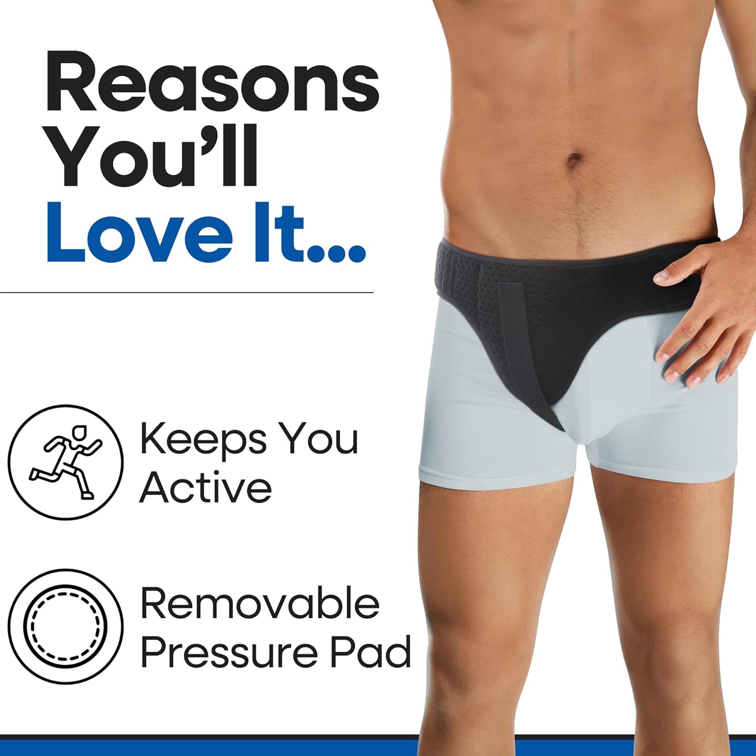 Armstrong America Inguinal Hernia Support Belt with Pressure Pad for Groin Truss

