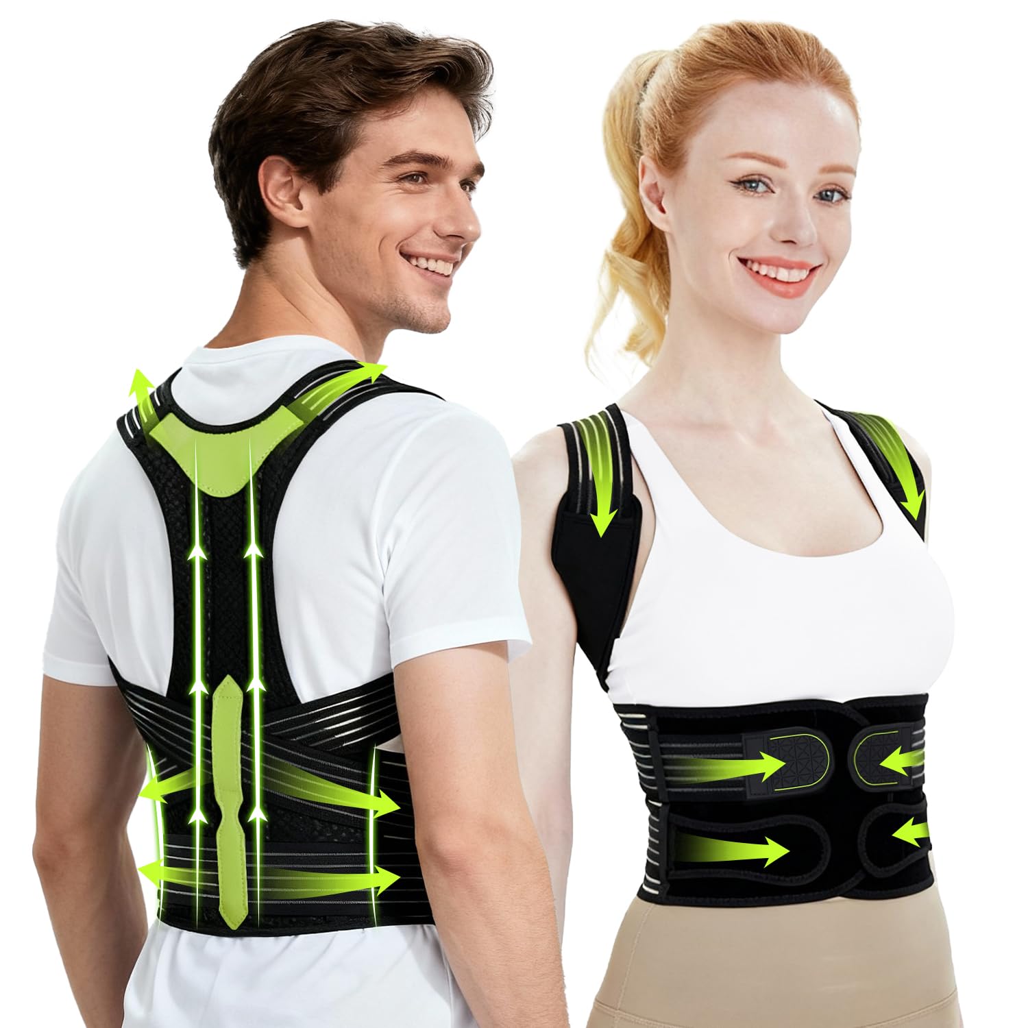 Posture Corrector Back Brace for Men and Women, Breathable Full-Back Support

