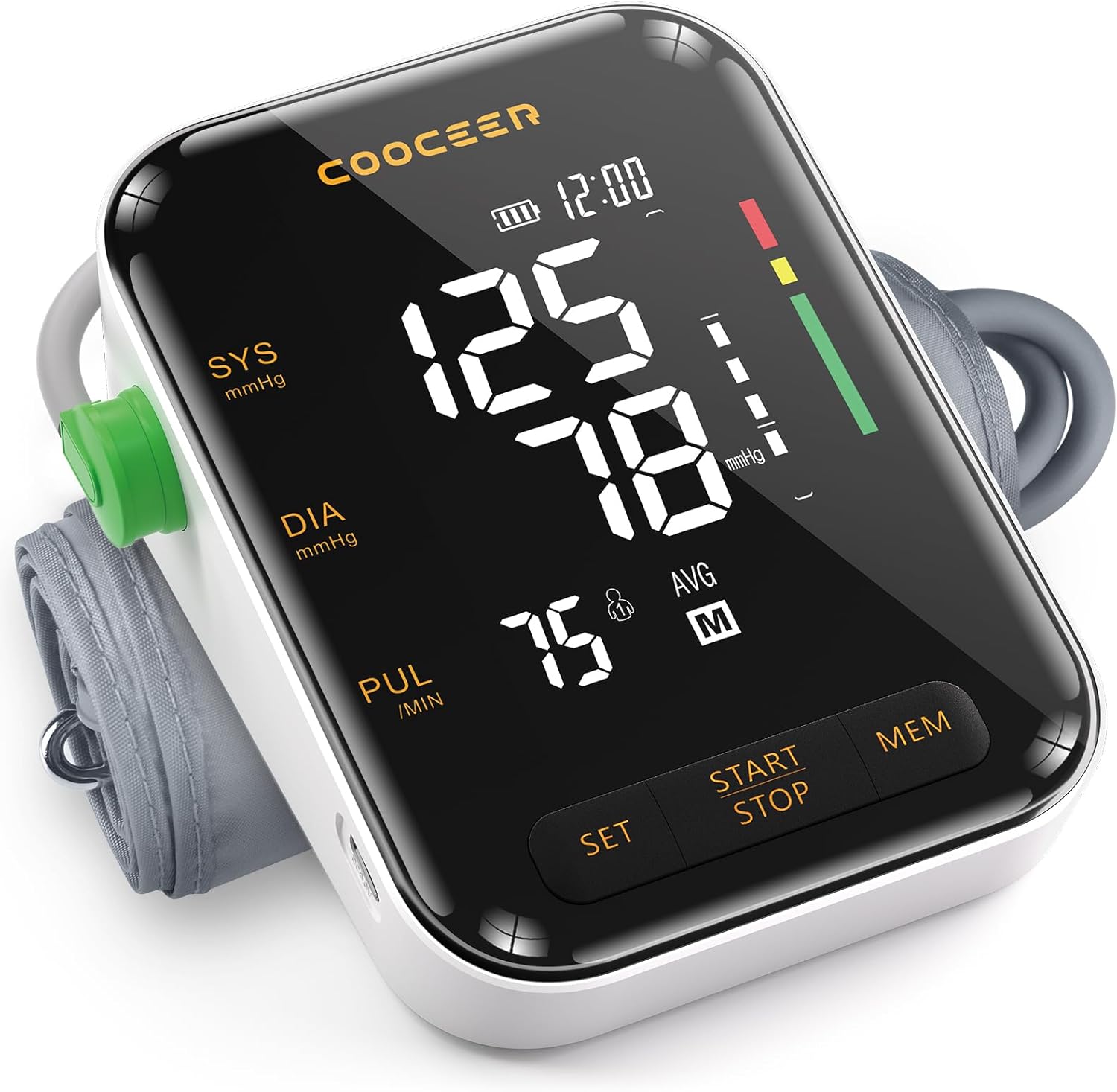 Automatic Upper Arm Digital Blood Pressure Monitor with Backlit Display

