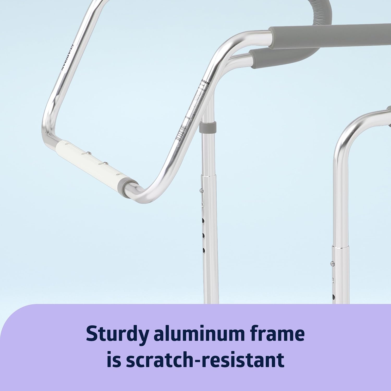 Medline Guardian Adjustable Toilet Safety Rail, Aluminum Grab Bar

