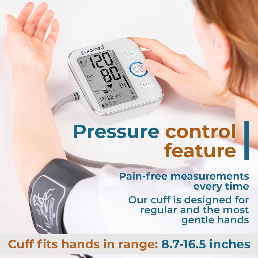 Paramed Automatic Upper Arm Blood Pressure Monitor with LCD Cuff 8.7-16.5 in

