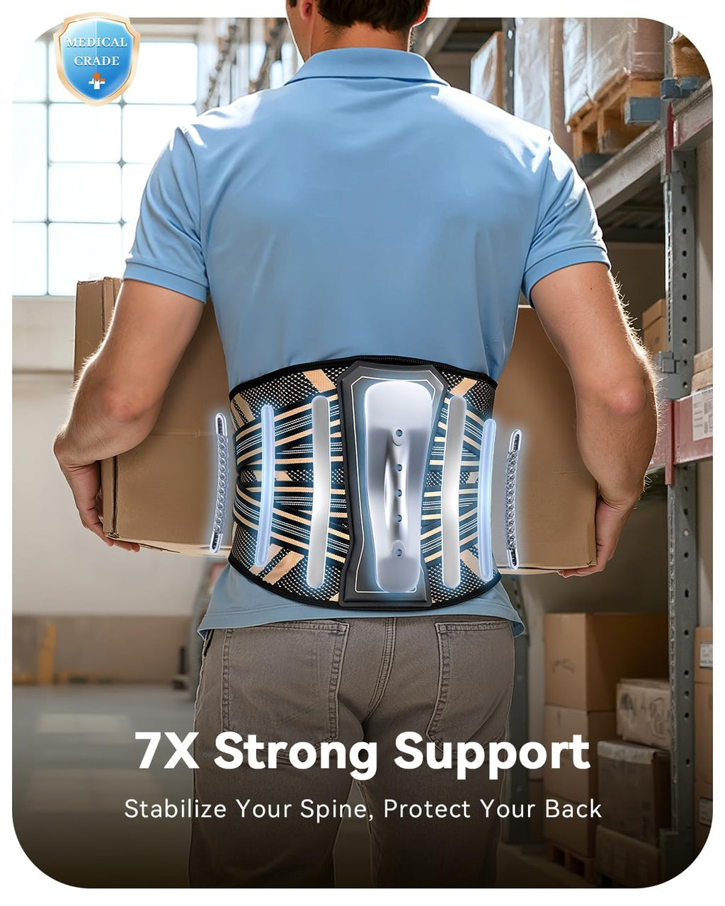 Ultra-Breathable Lumbar Support Belt with Copper Infused Bionic Brace for Sciatica

