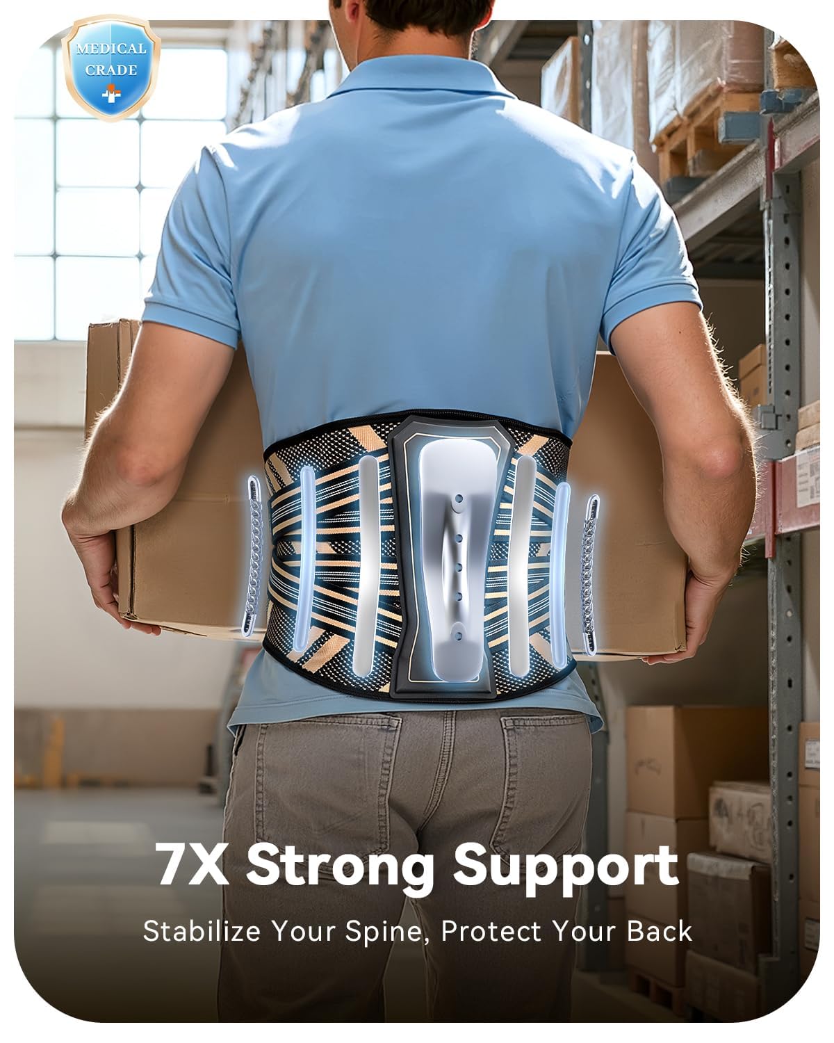 Ultra-Breathable Lumbar Support Belt with Copper Infused Bionic Brace for Sciatica

