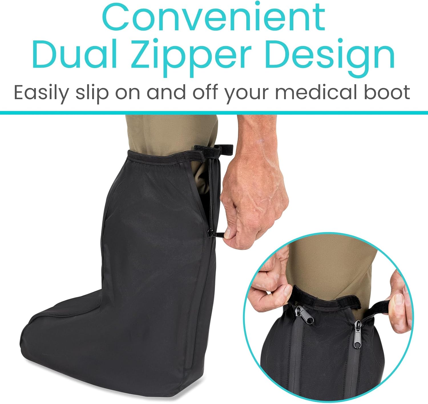 Vive Walker Boot Cover Waterproof for Brace, Cast, Rain and Snow, Non-Slip

