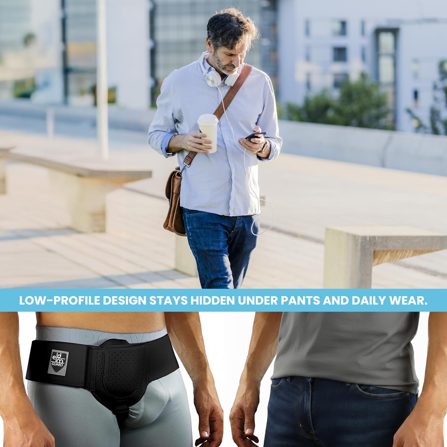 Everyday Medical Inguinal Hernia Support Belt Truss for Left or Right, Adjustable

