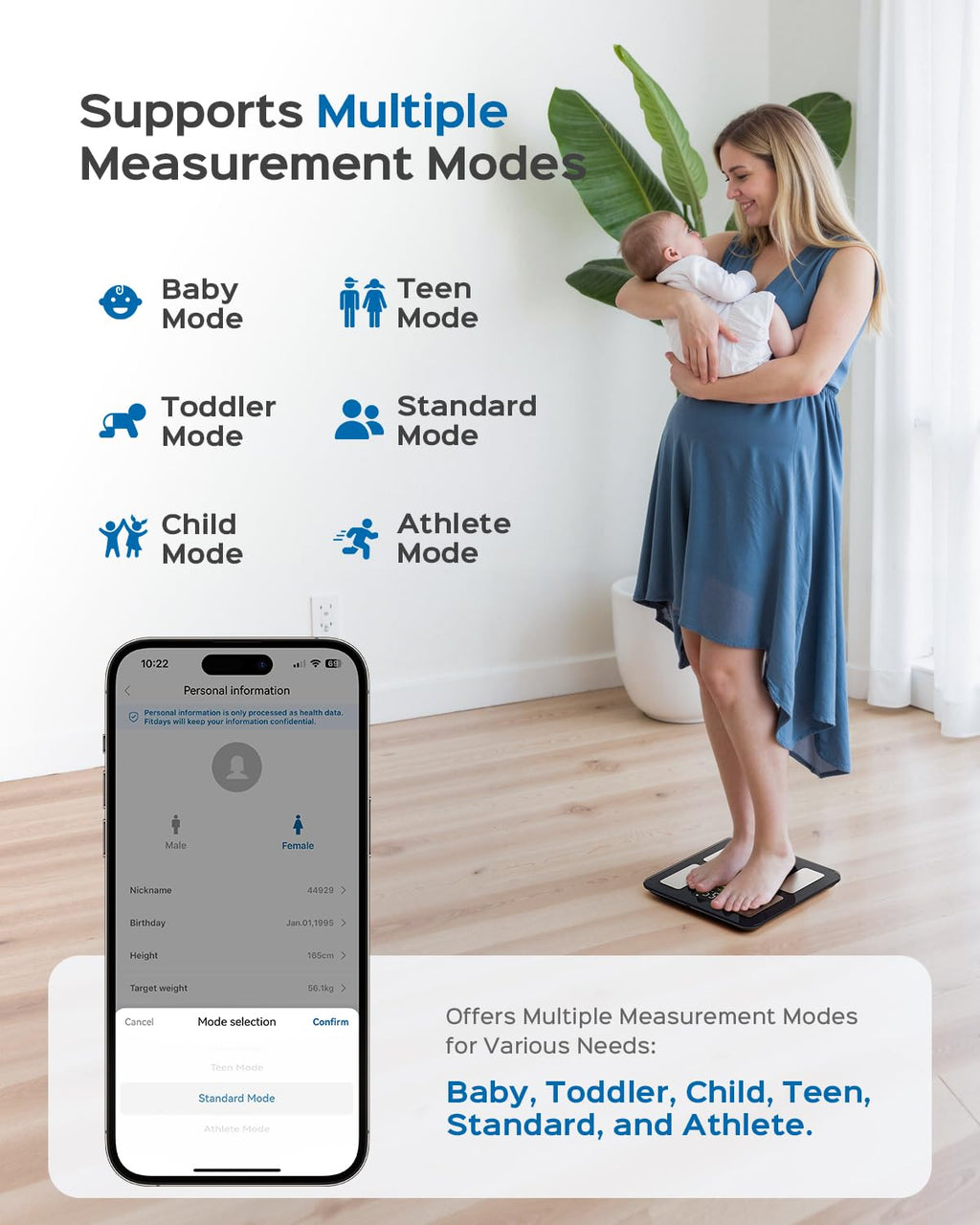 Smart Body Weight Scale with 8-in-1 Display, 22 Metrics, Heart Rate, BMI

