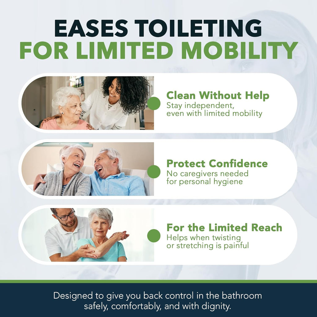 FreedomWand Multipurpose Toilet Wiping Aid, Adjustable Reach Toilet Assist Tool

