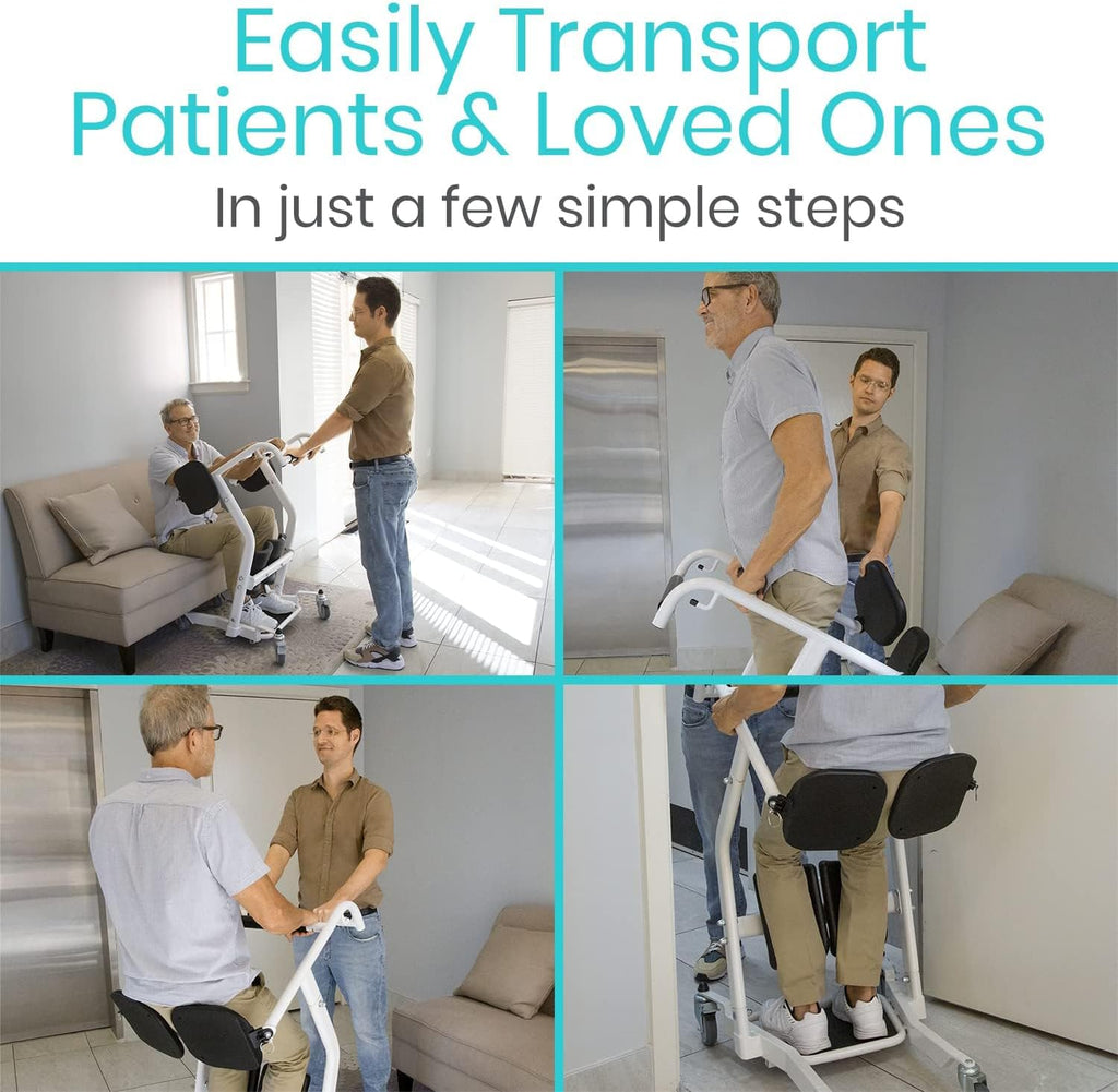 Vive Mobility Patient Mobility Assist Device with Cushioned Seat and Swivel Casters

