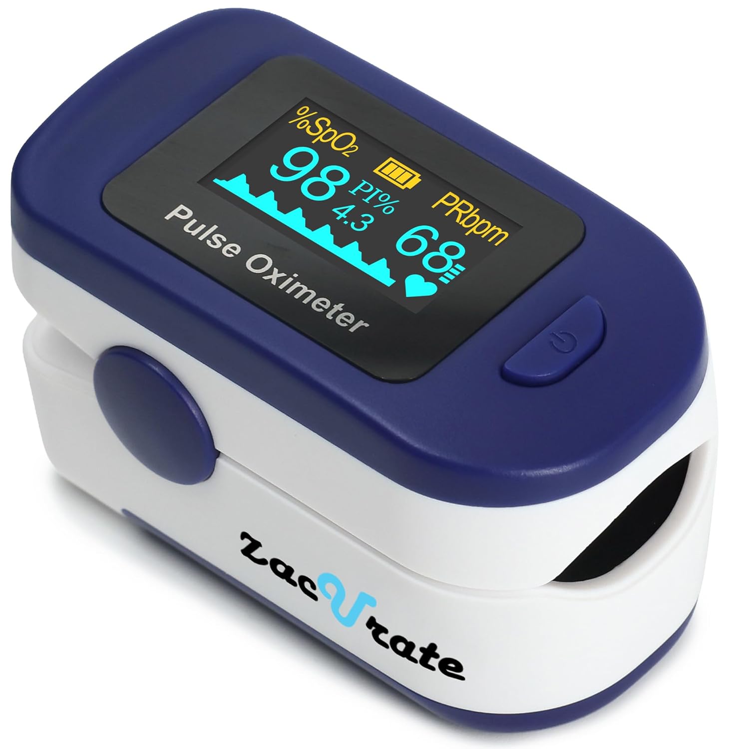 Zacurate 500B-B Wireless Bluetooth Fingertip Pulse Oximeter for SpO2 and Pulse

