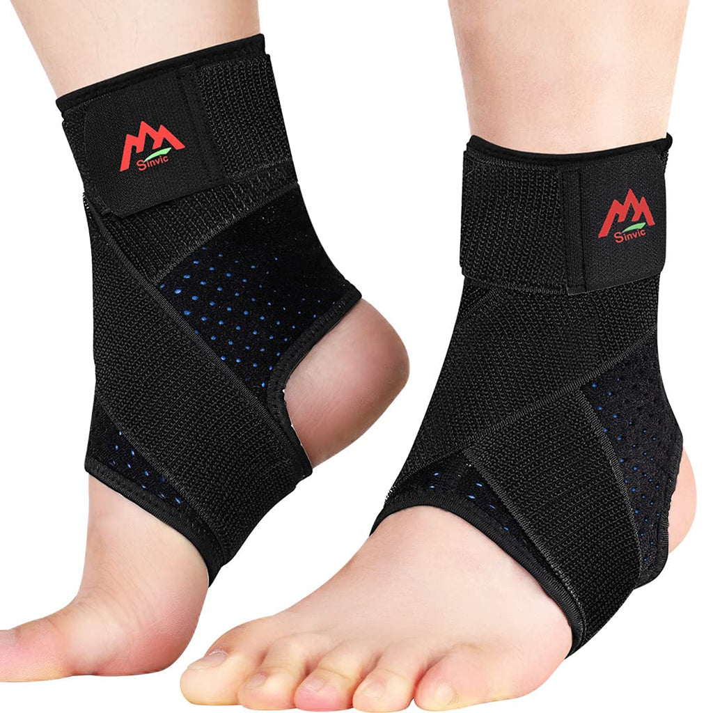 Sinvic Adjustable Ankle Brace for Sprained Ankle, Breathable Neoprene Support

