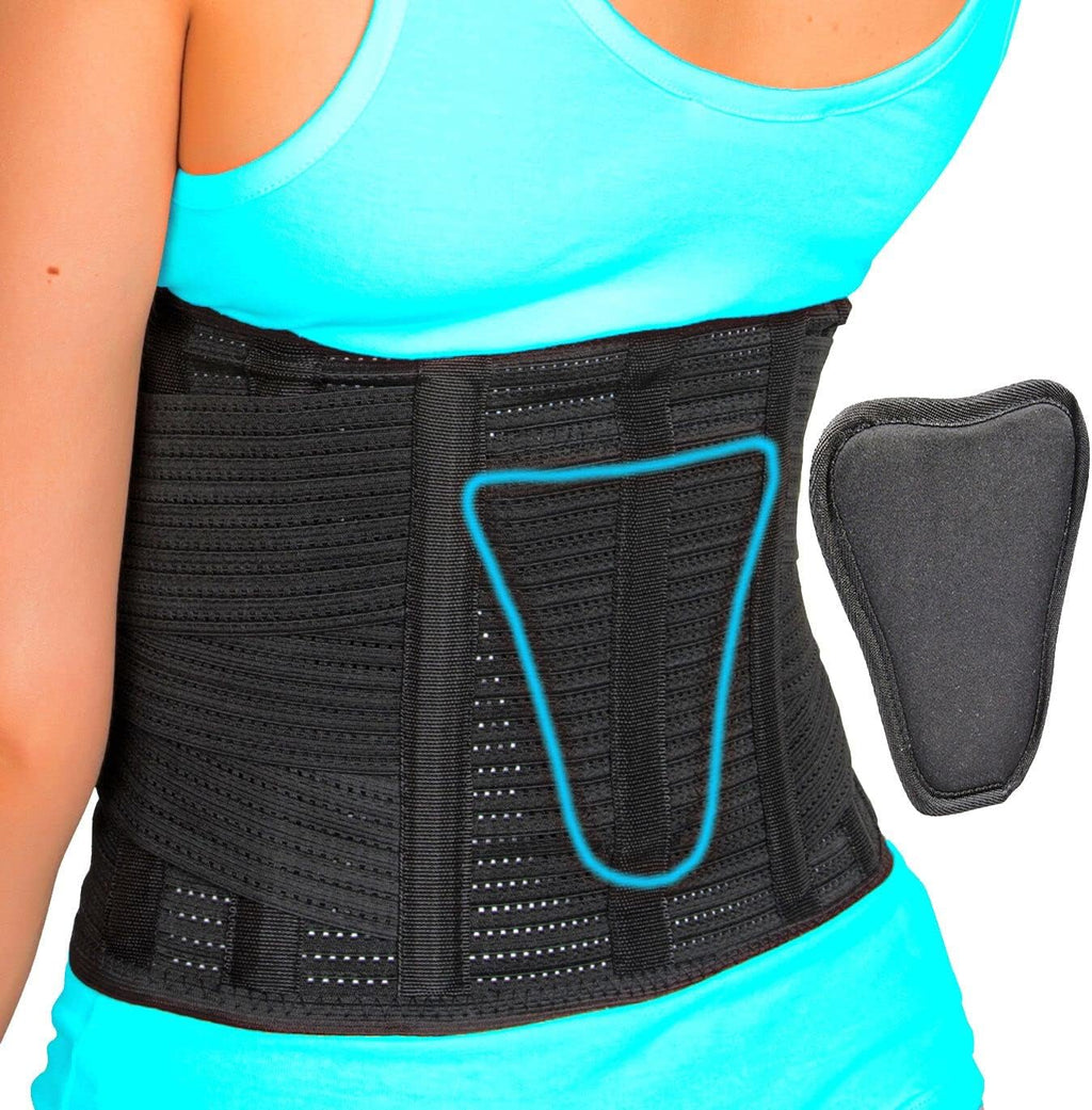 AVESTON Lumbar Back Brace with Removable Pad, Rigid Support Belt for Lower Back Pain


