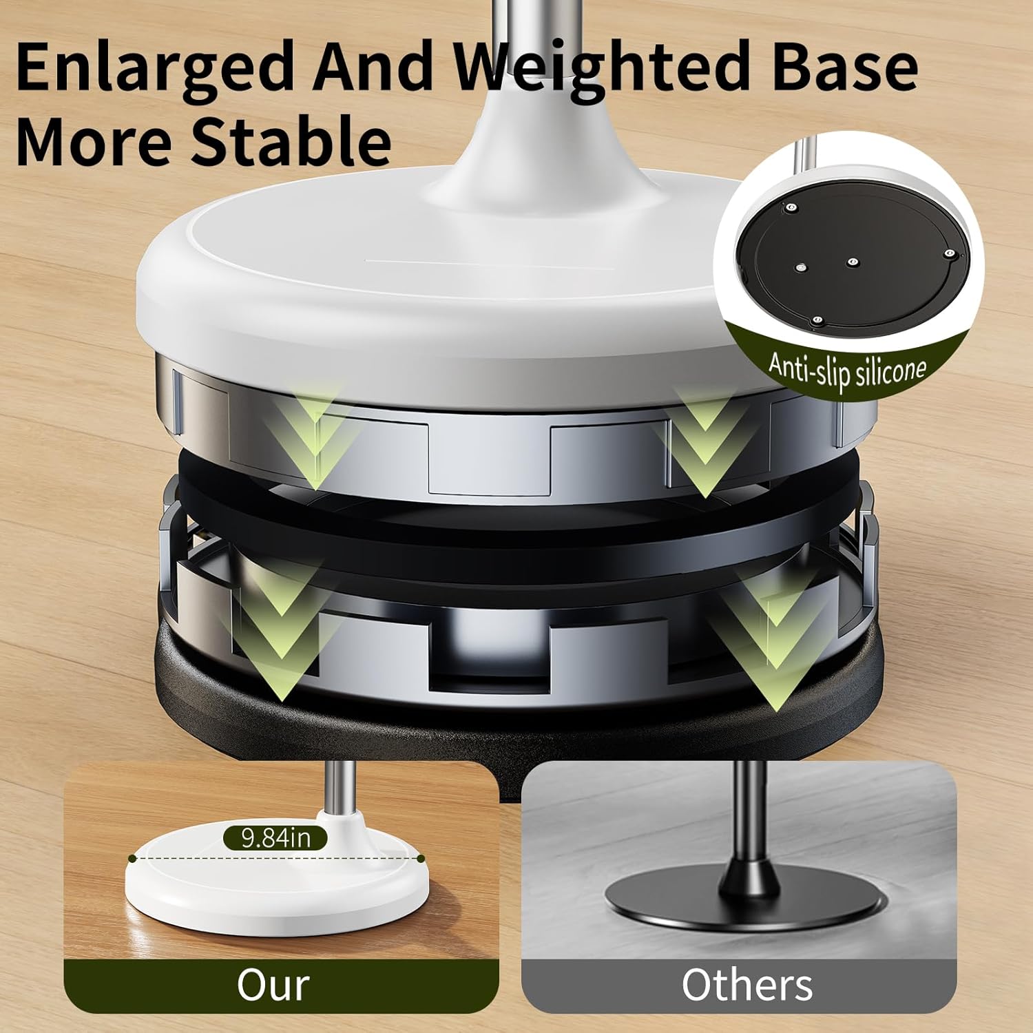 Hair Dryer Stand Hands-Free Adjustable Height Aluminum Alloy 360° Rotating Holder

