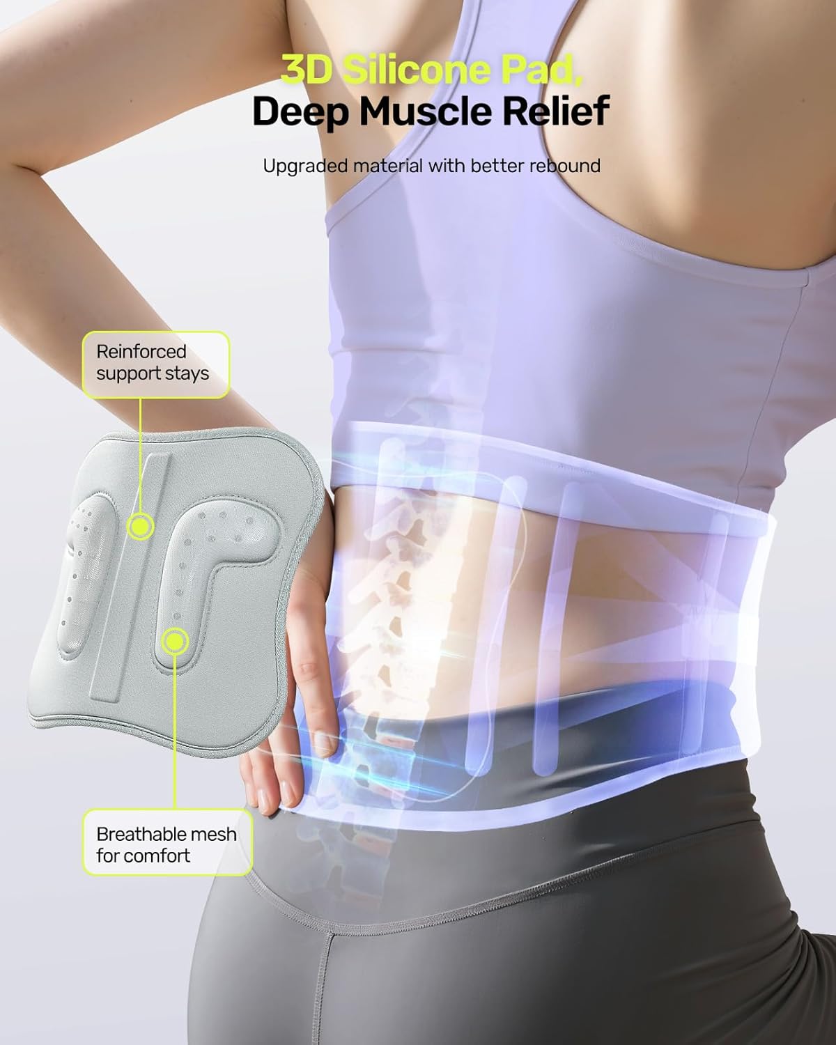 Rakiie Women’s Lower Back Brace with 9 Support System Lumbar Support for Sciatica

