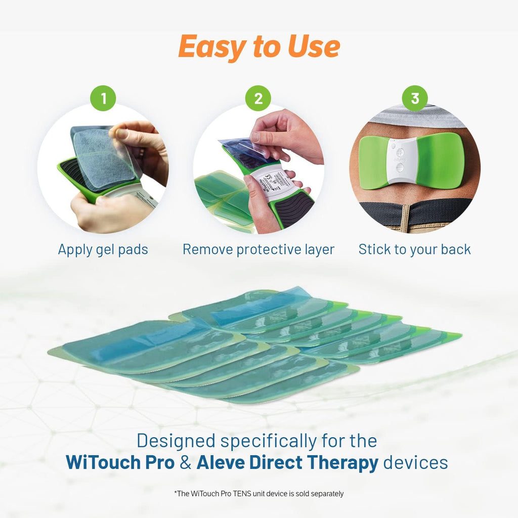 Hollywog TENS Replacement Electrode Pads for WiTouch Pro and Aleve Direct Therapy


