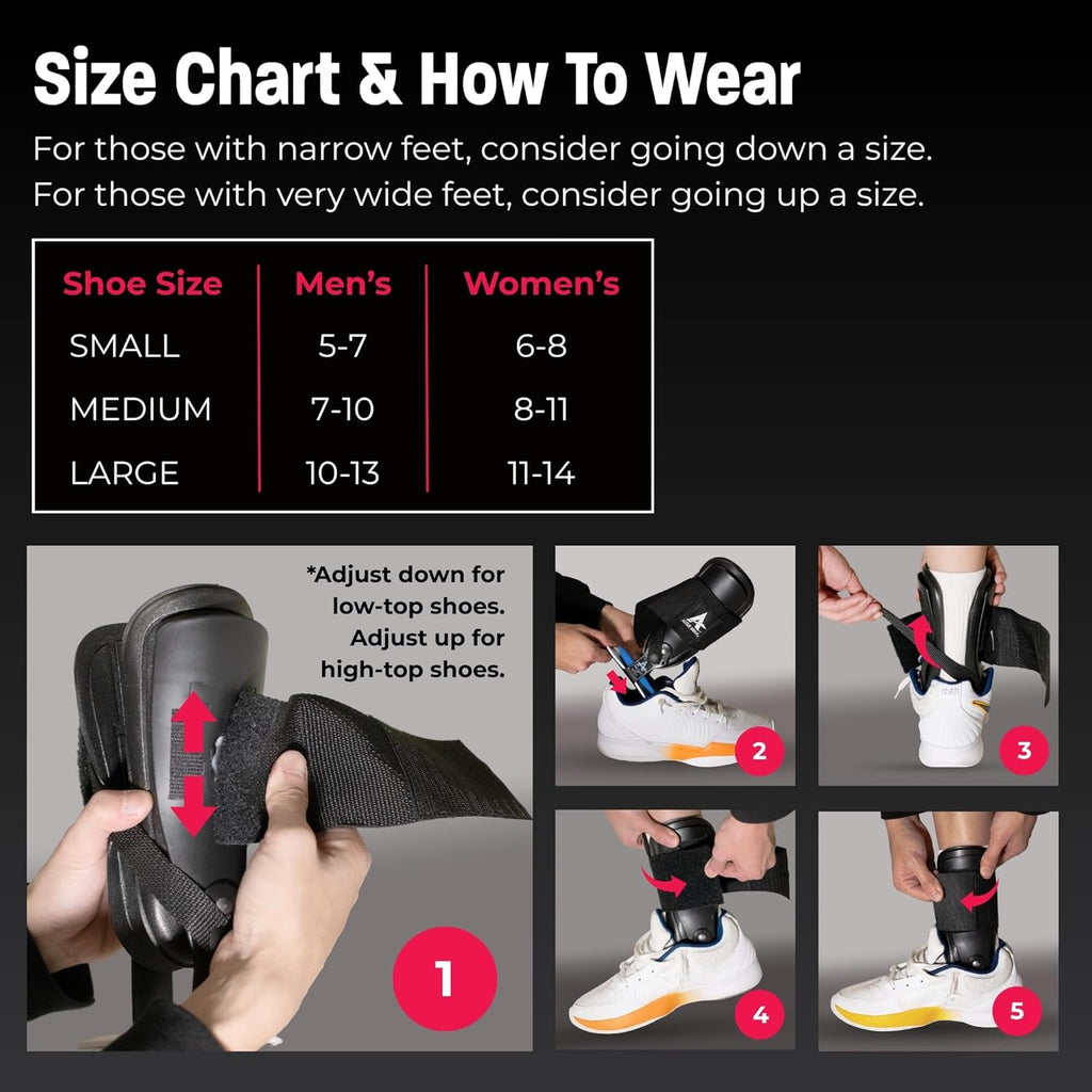 Active Ankle T2 Rigid Ankle Brace with Adjustable Strap, EVA Padding

