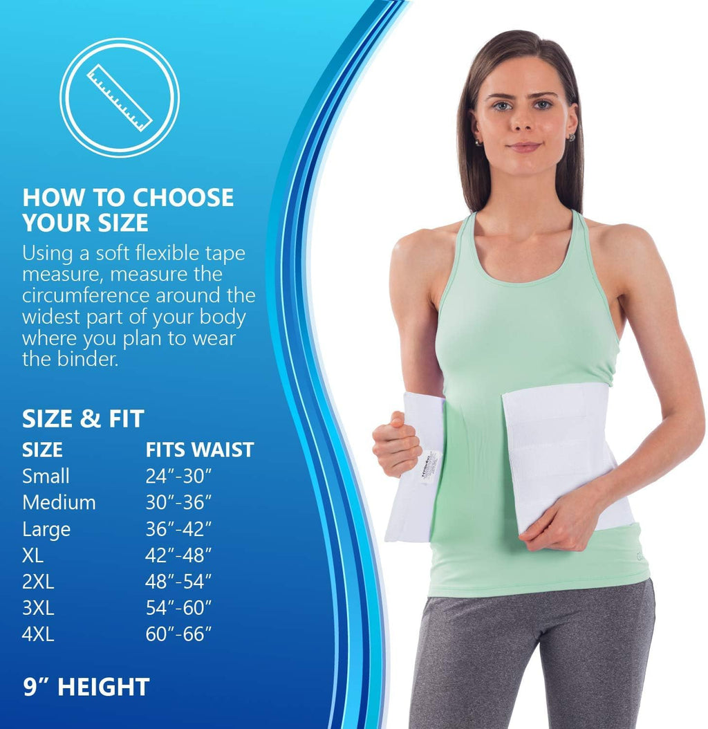 NYOrtho Tapered Abdominal Binder Firm Compression Wrap Breathable Stomach Support

