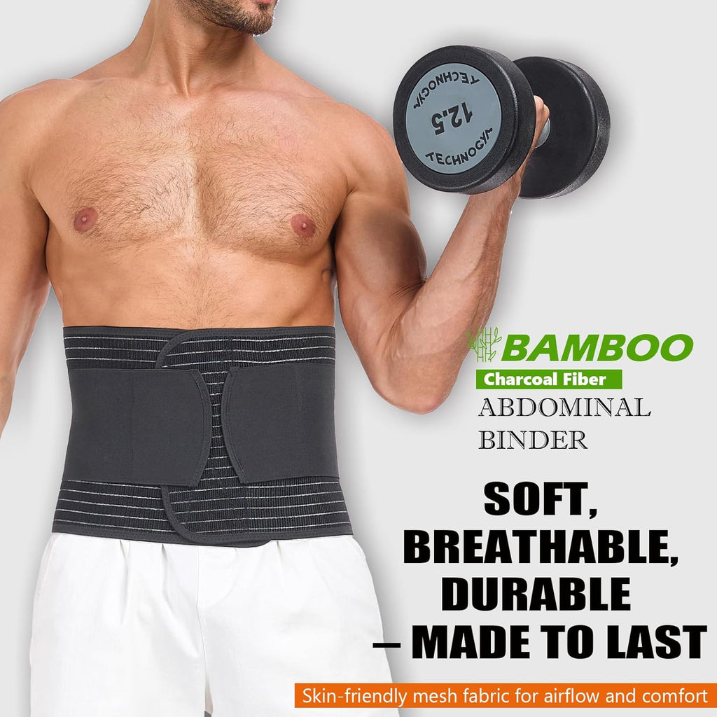 Abdominal Binder for Men and Women Post Surgery Postpartum Hernia Support Belt

