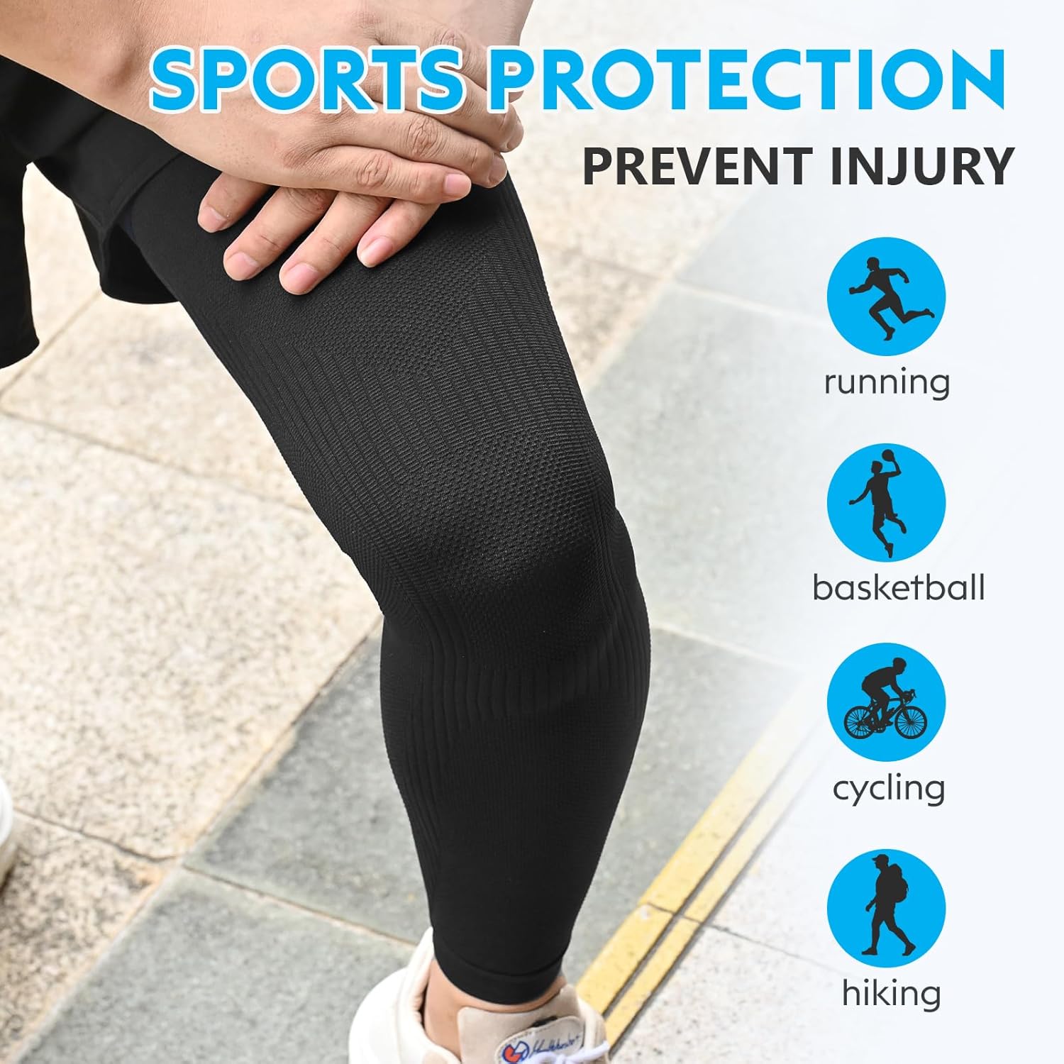 KEKING Full Leg Compression Sleeves Thigh High Unisex 20–30 mmHg Support

