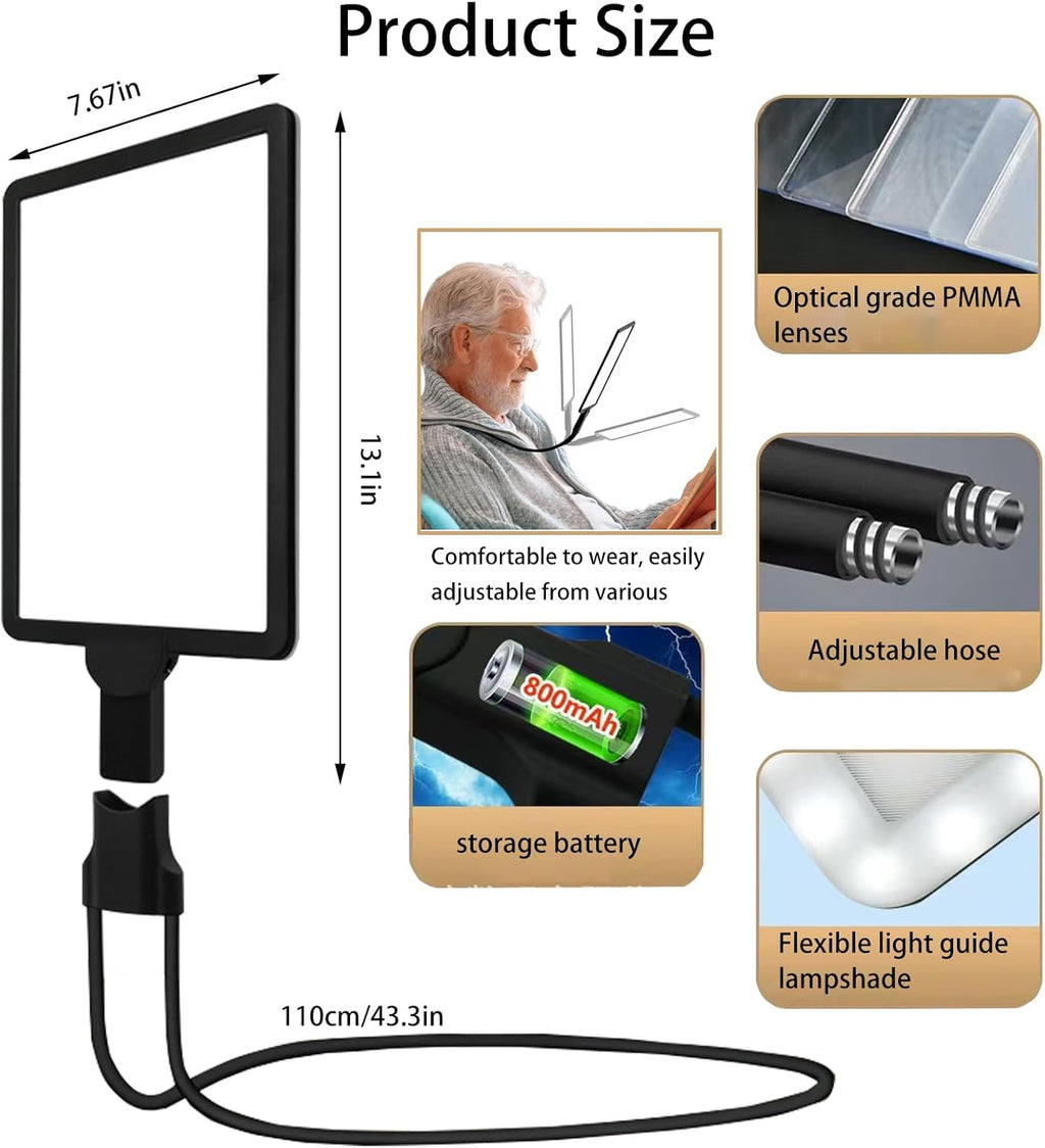 LXIANGN Hands-Free Page Magnifier with LED Light for Reading, Sewing, Cross Stitch

