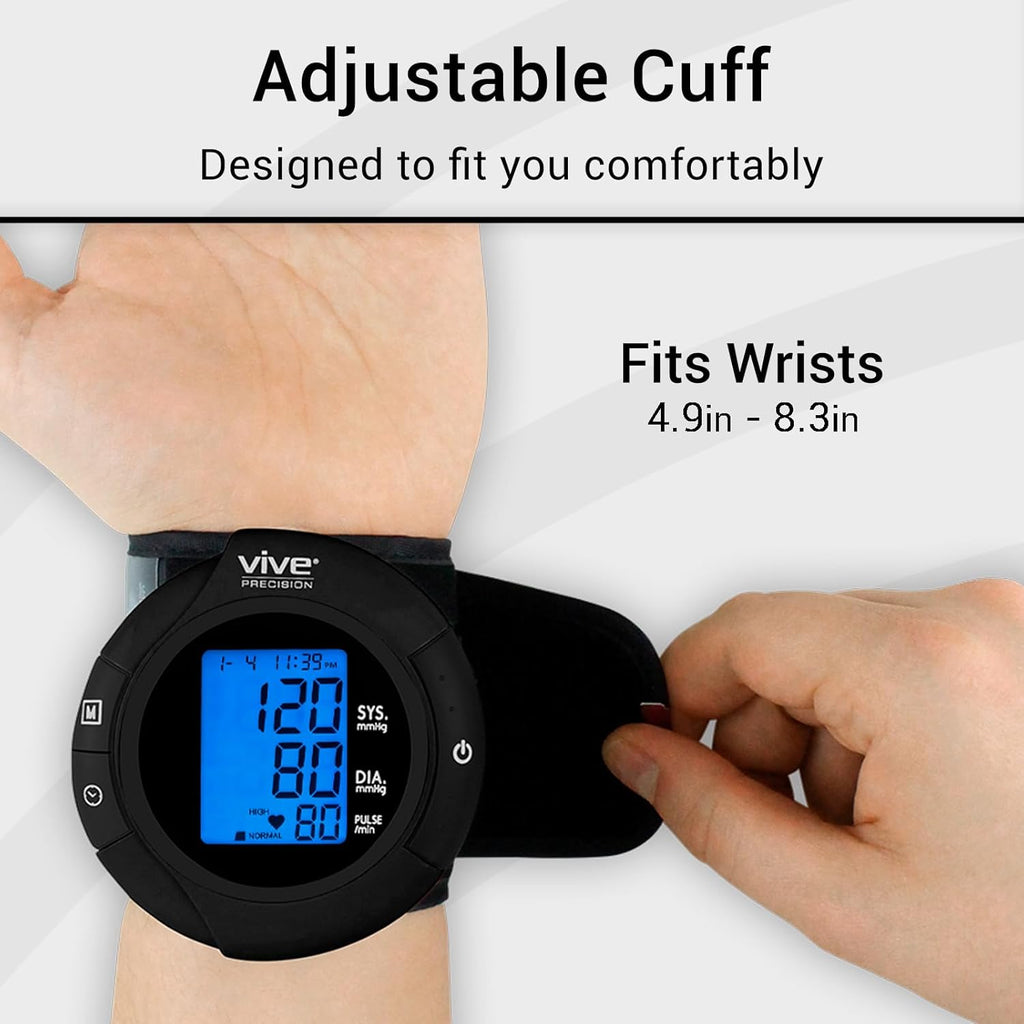 Vive Precision Smart Wrist Blood Pressure Monitor, Digital Cuff for Heart Rate

