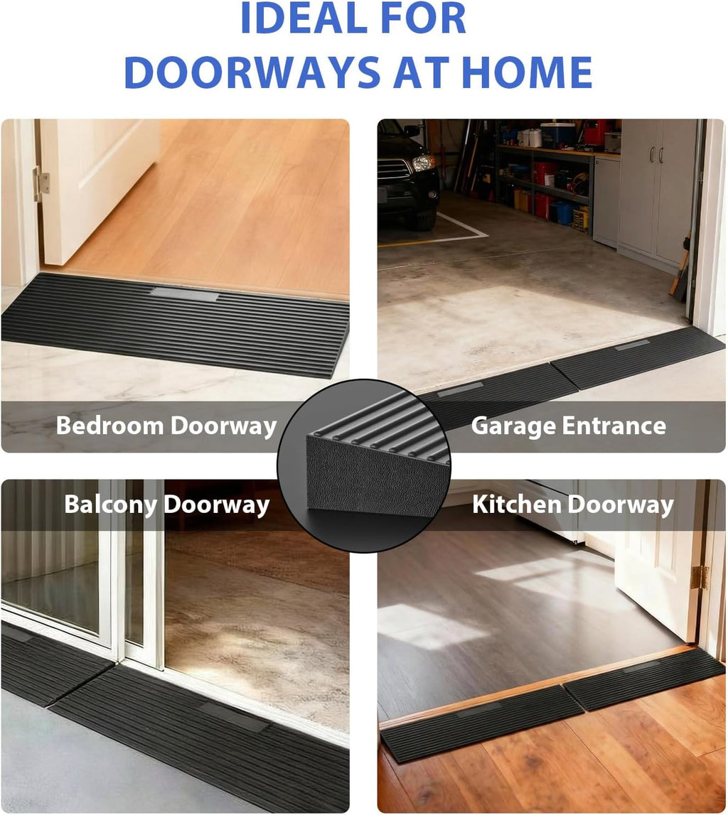 35.5 in Rubber Threshold Ramp for Doorways, Wheelchairs, Walkers & Scooters

