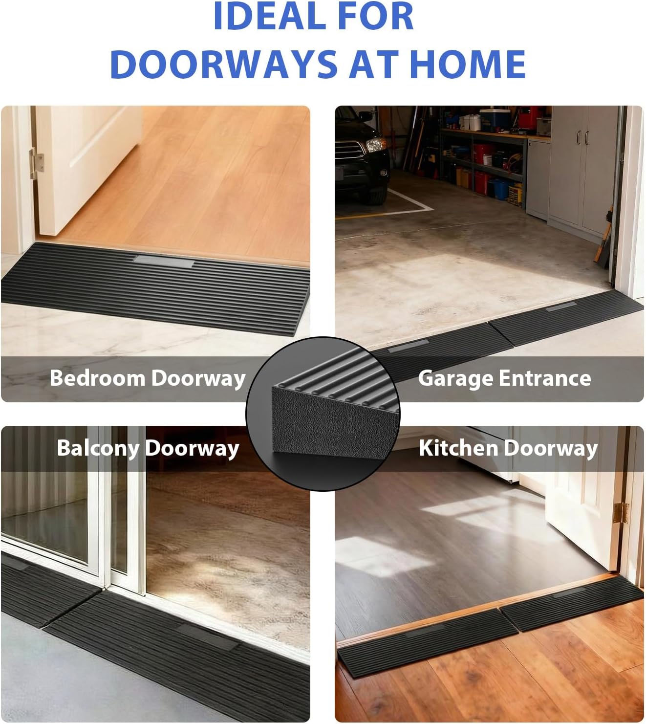 35.5 in Rubber Threshold Ramp for Doorways, Wheelchairs, Walkers & Scooters

