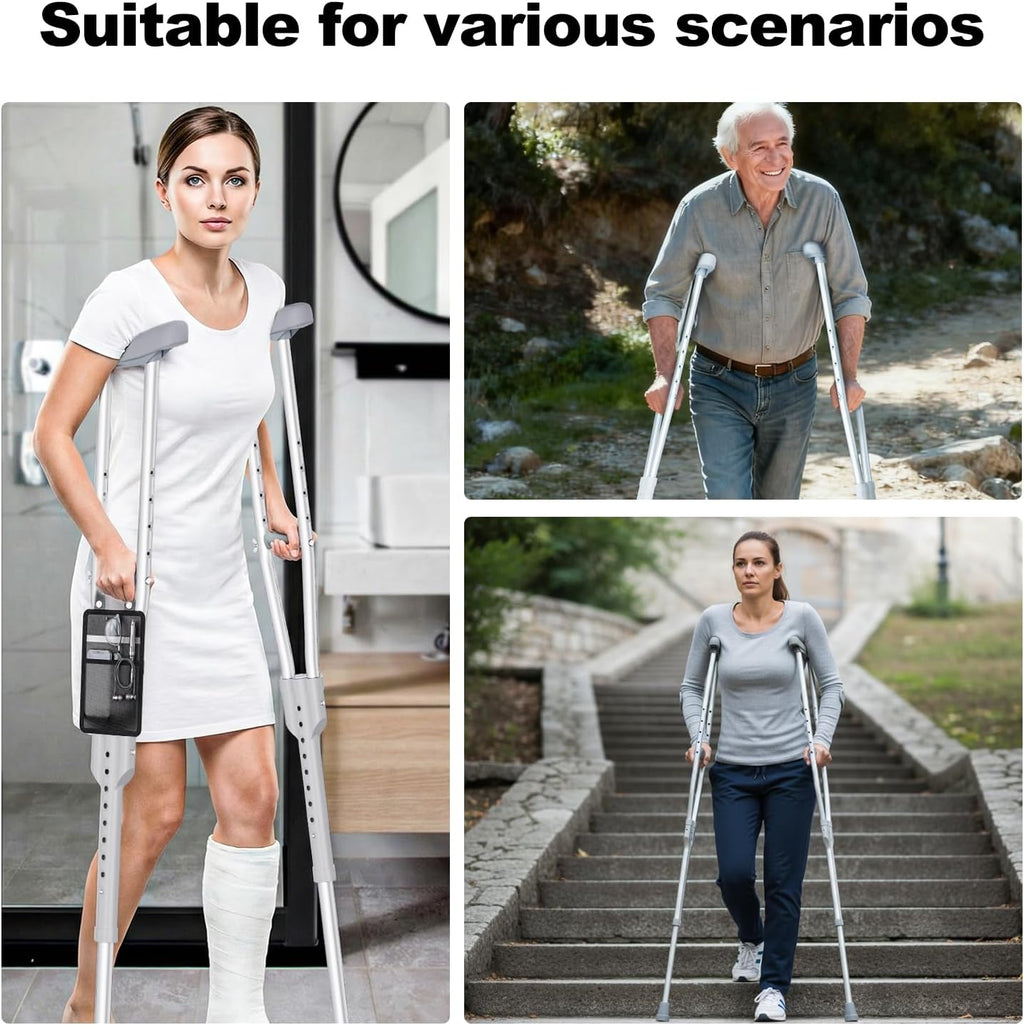 Adjustable Aluminum Crutches for Adults and Seniors, Lightweight Mobility Aid, 300 lb

