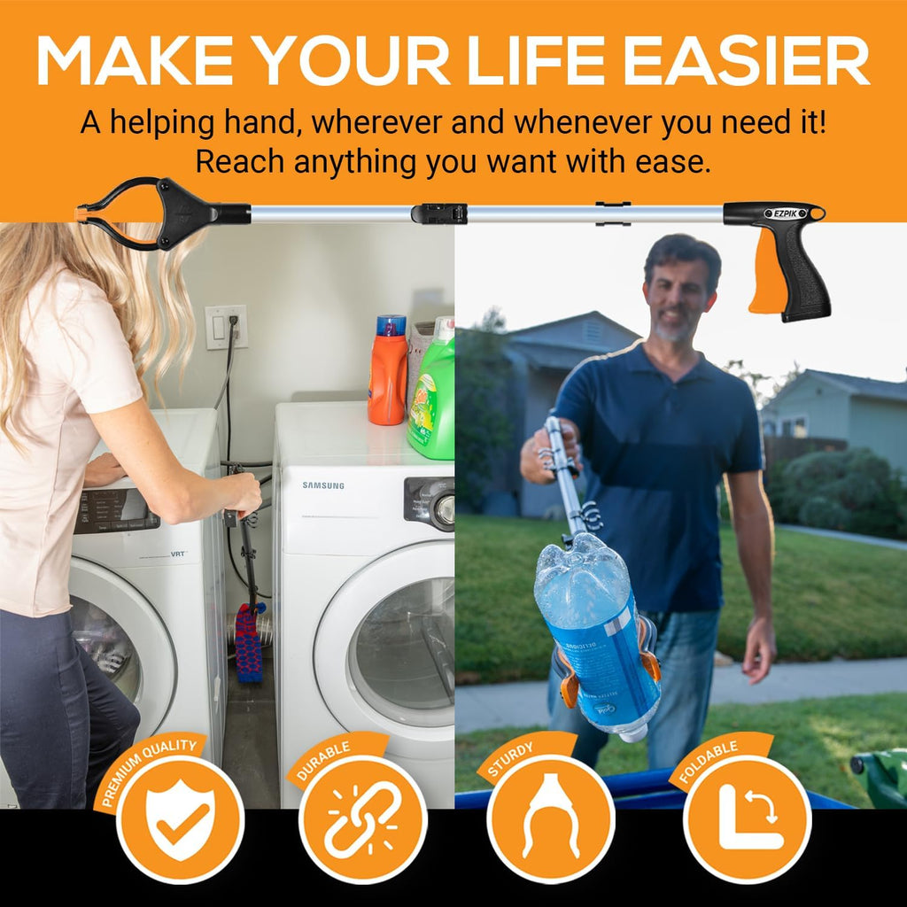 EZPIK Pro Foldable Grabber Reacher Tool for Seniors, Pickup Trash Picker


