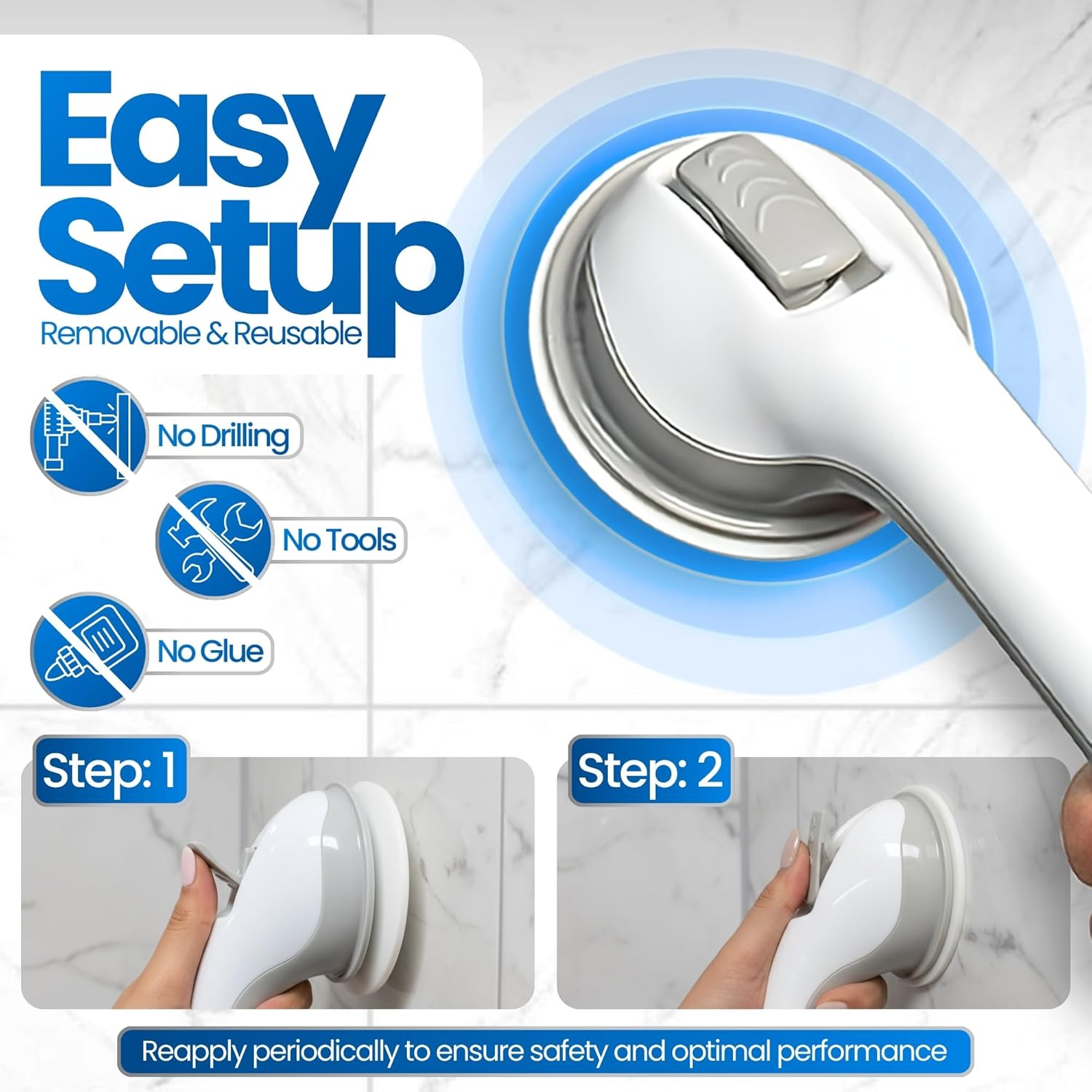 Changing Lifestyles Safe-er-Grip Balance Assist Bar for Bathtub and Shower

