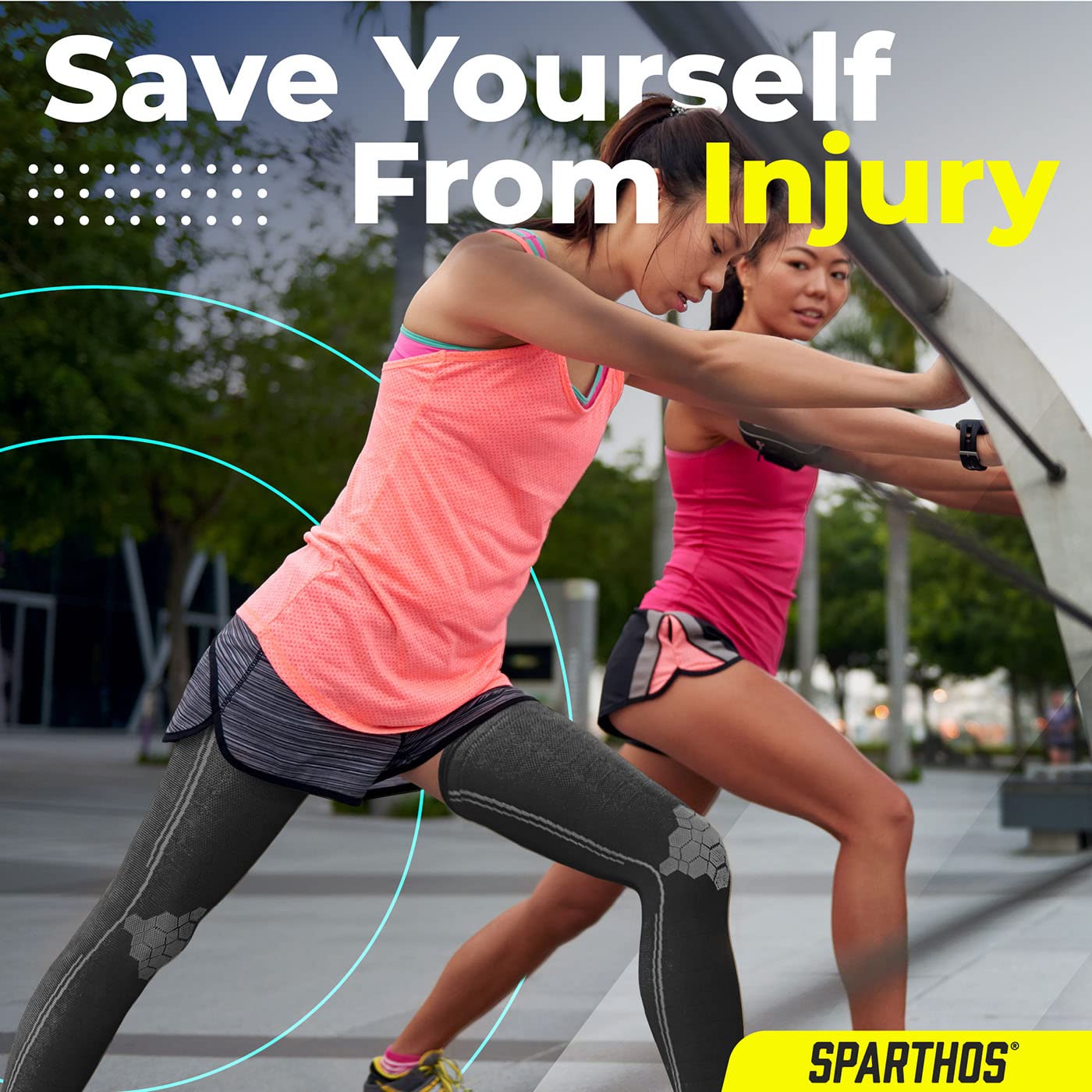 Sparthos Full Leg Compression Sleeves for Calf, Knee and Thigh Recovery Support

