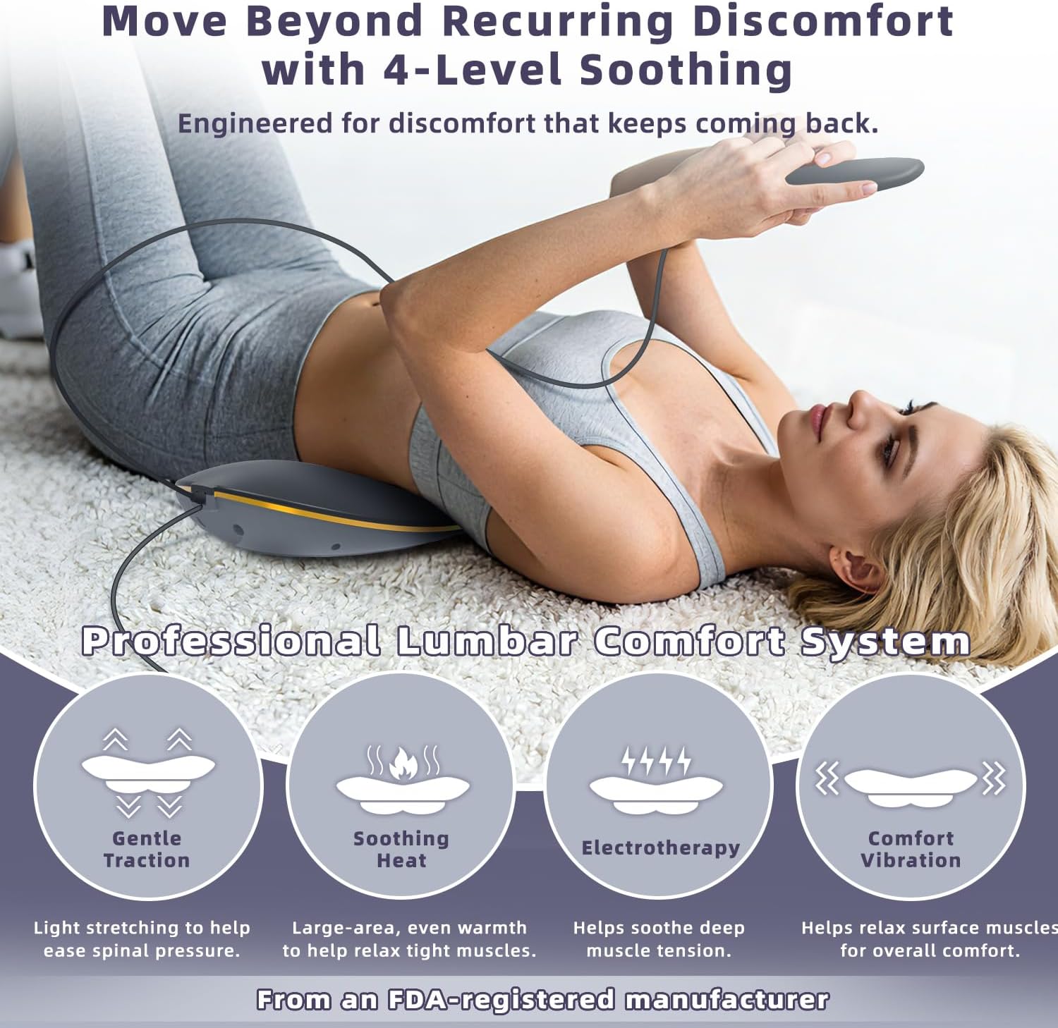 Zenopax 4-in-1 Electric Lumbar Traction Device, Adjustable Back Massager

