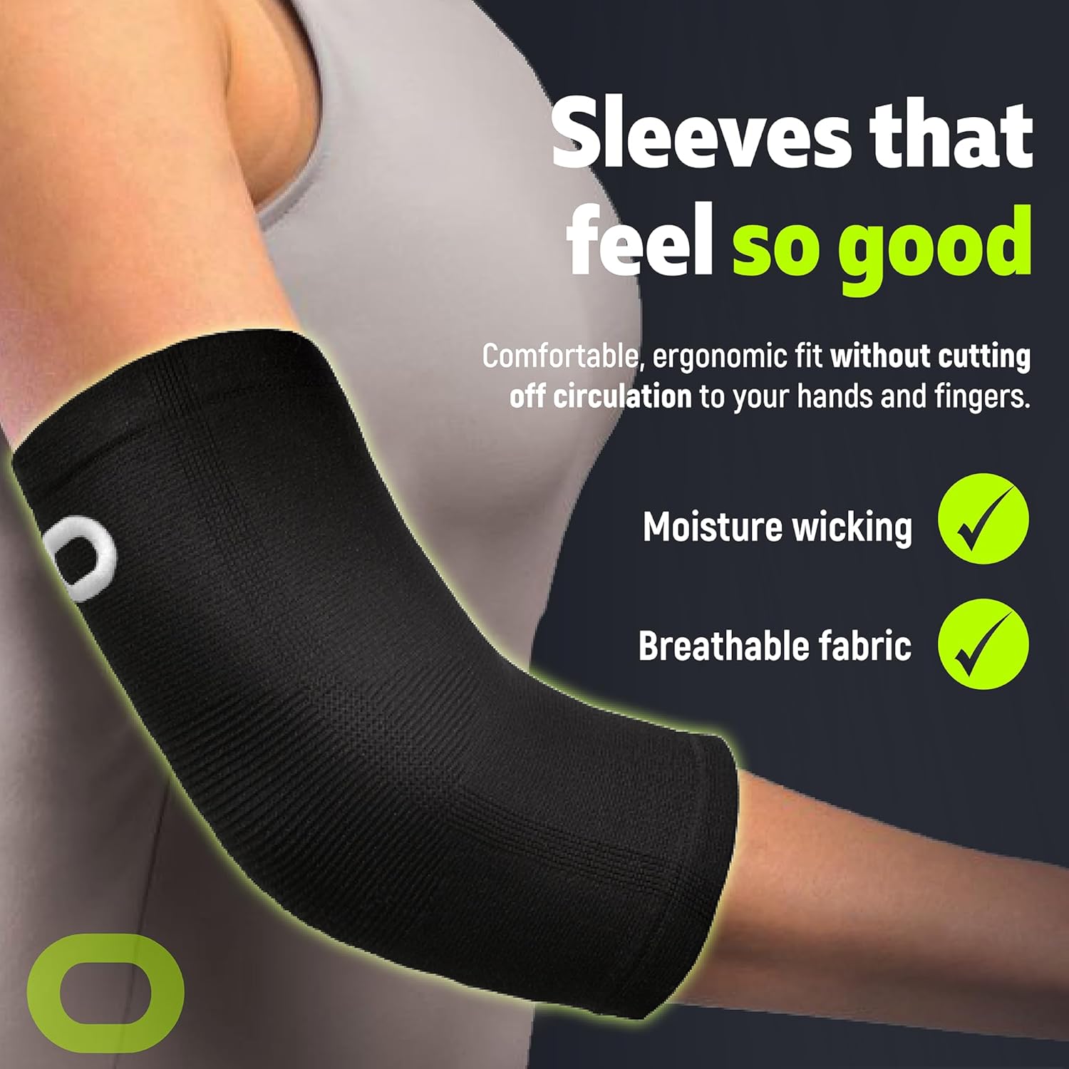 Elbow Compression Sleeve for Tendonitis, Tennis Elbow, Arthritis, Pair

