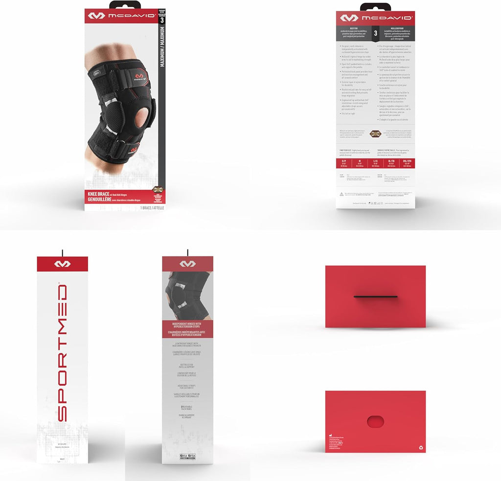 McDavid Hinged Knee Brace for Men & Women, Compression Knee Support Sleeve

