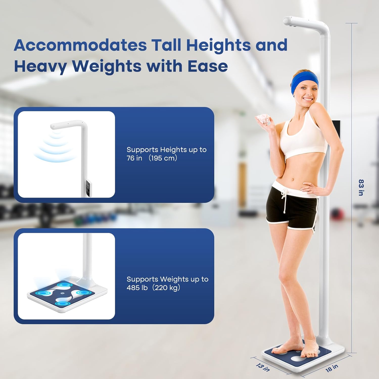 GE Digital Physician Scale with Ultrasonic Height Measurement, 485 lb Capacity

