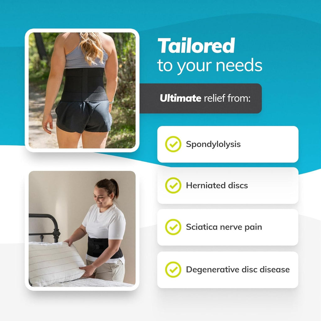 BraceAbility Elastic Low Back Brace Compression Lumbar Support Belt for Sciatica

