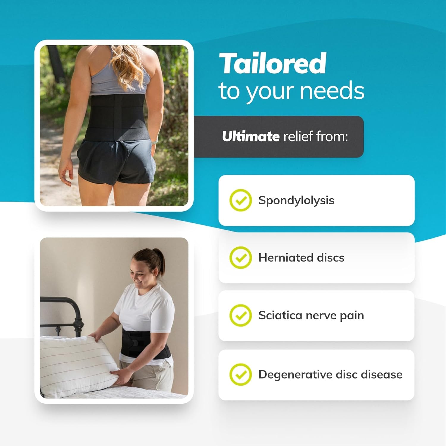 BraceAbility Elastic Low Back Brace Compression Lumbar Support Belt for Sciatica

