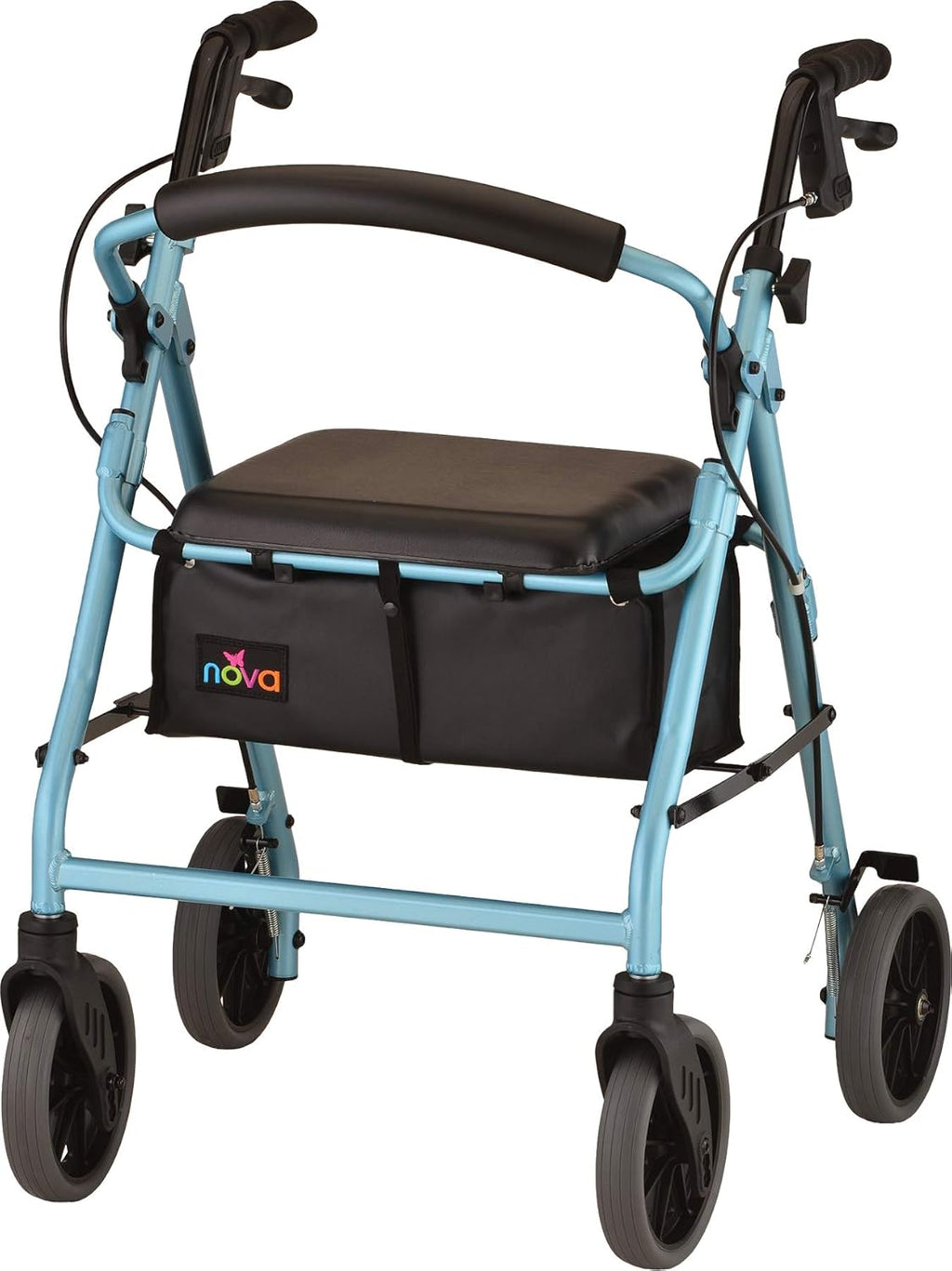 NOVA Zoom Rollator Walker with Padded Seat, Folding Lock, Locking Hand Brakes

