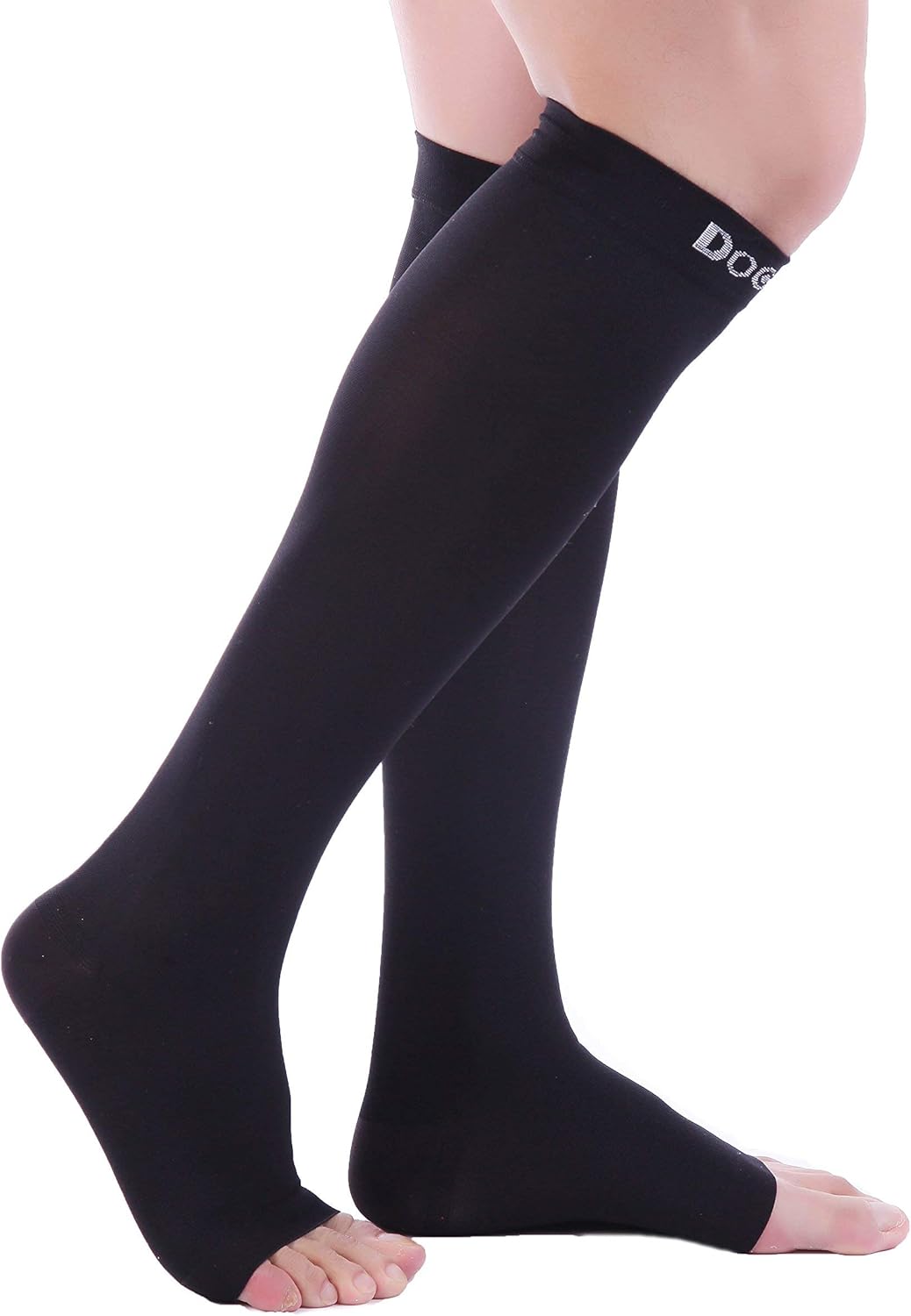 Doc Miller Open Toe Compression Socks 20-30 mmHg Knee High Toeless

