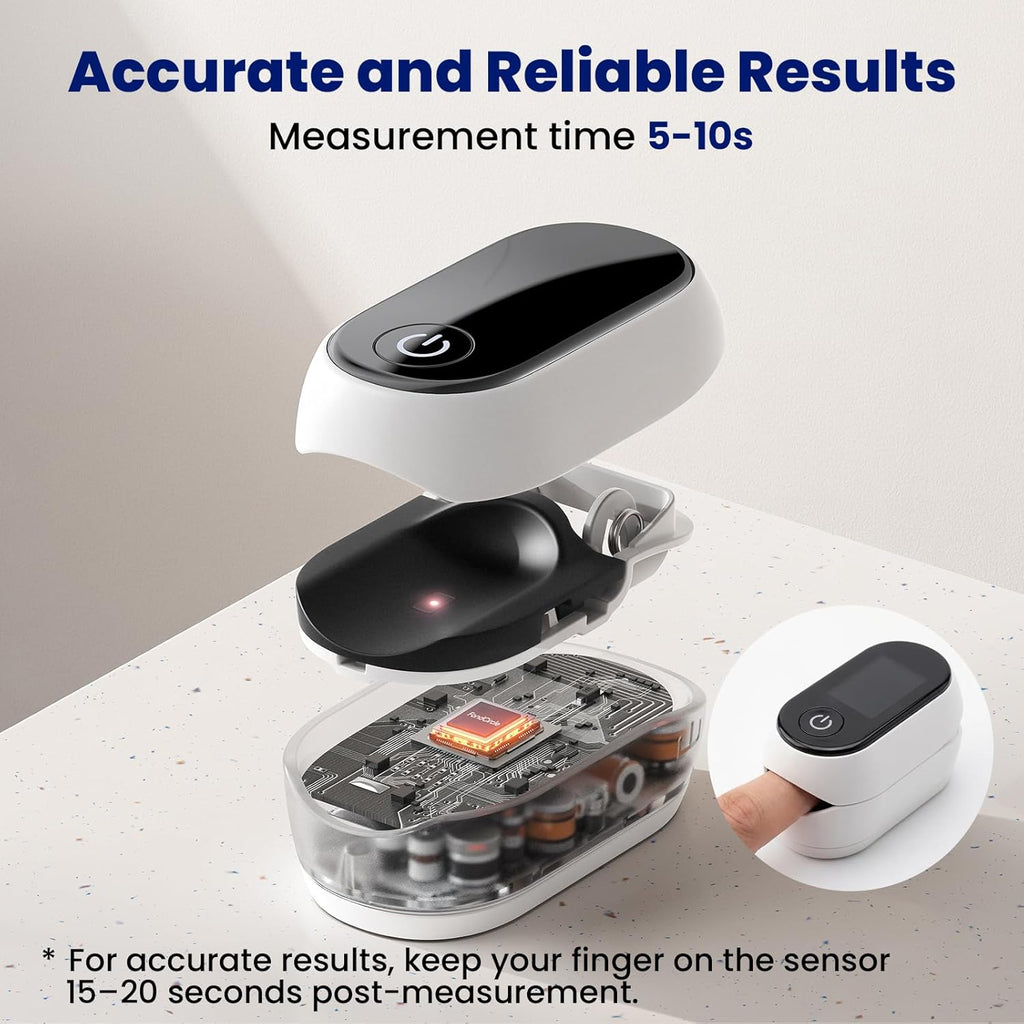 FondCircle Bluetooth Fingertip Pulse Oximeter with Full OLED, SpO2, Heart Rate & PI

