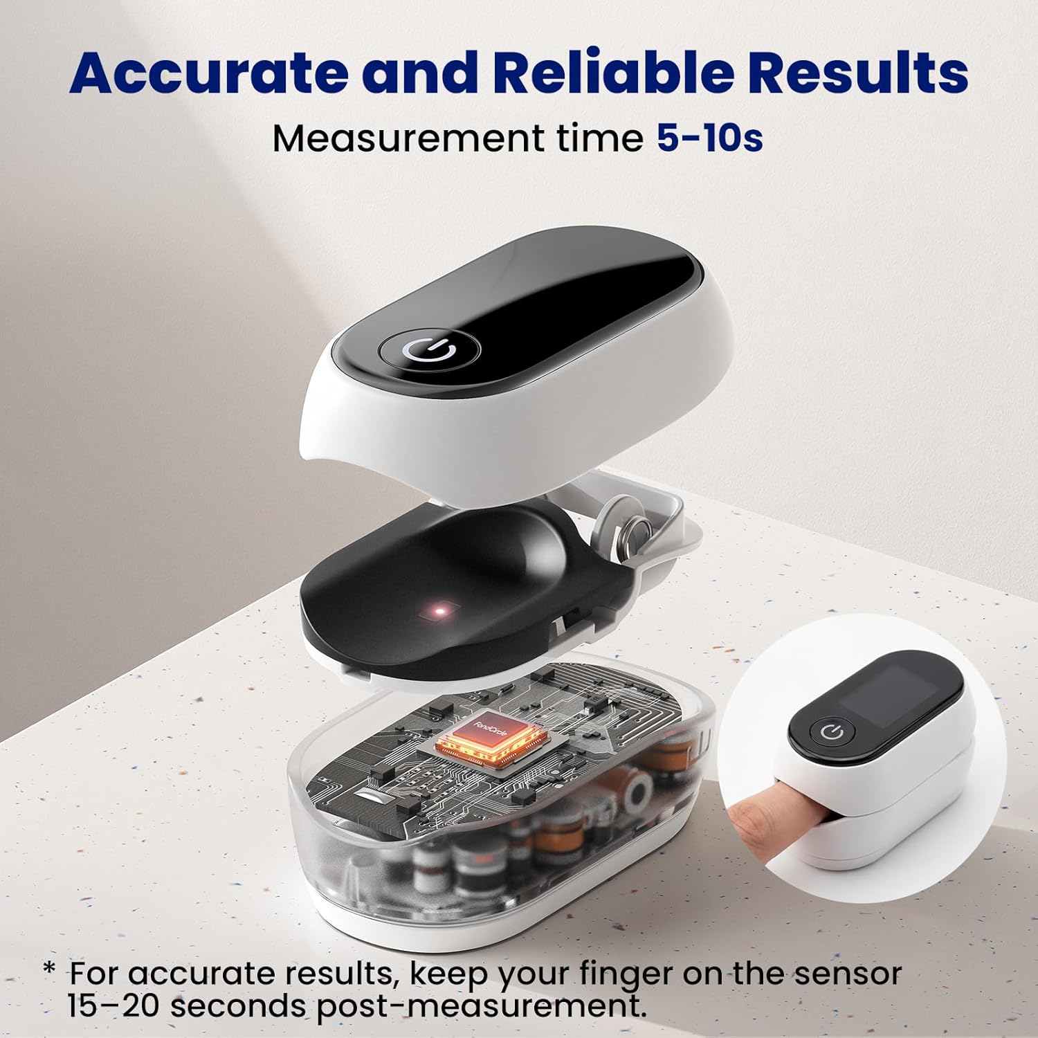 FondCircle Bluetooth Fingertip Pulse Oximeter with Full OLED, SpO2, Heart Rate & PI

