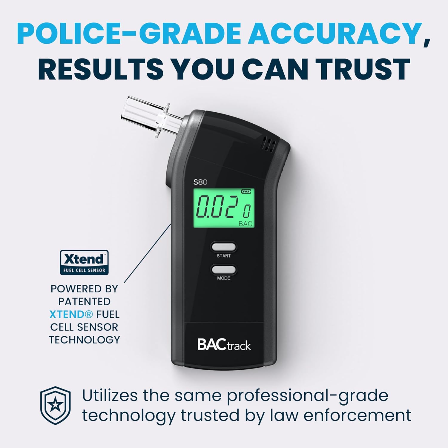 BACtrack S80 Breathalyzer Breath Alcohol Tester DOT NHTSA Approved Portable Black

