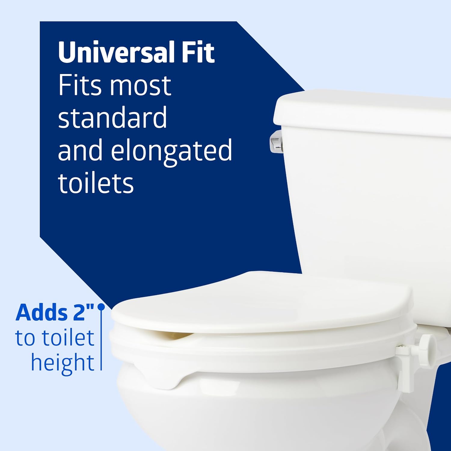 Medline 2 in Universal Locking Toilet Seat Riser with Lid

