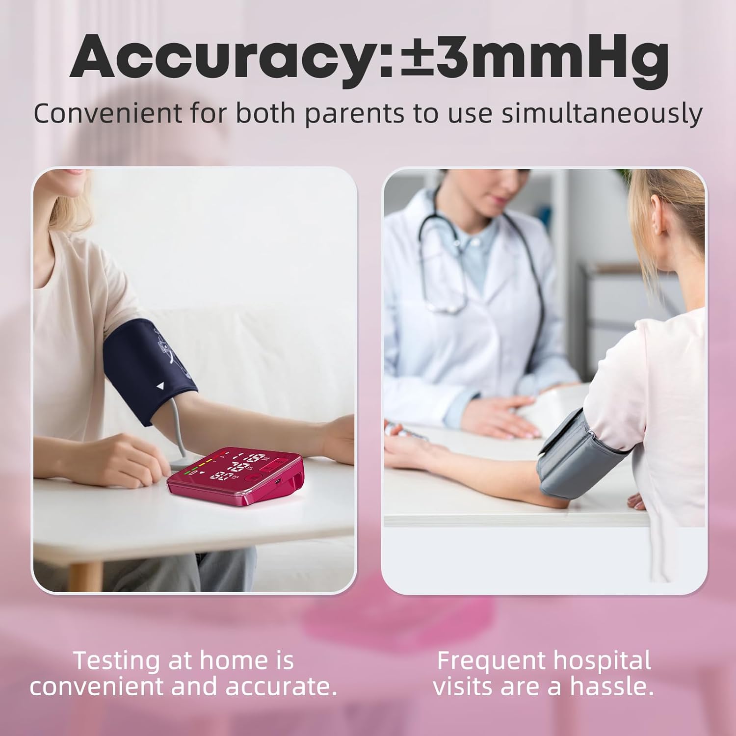 GUAEVER Rechargeable Upper Arm Blood Pressure Monitor Large LED Voice BP Machine

