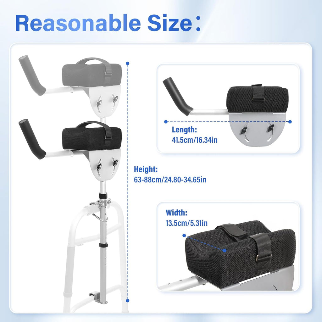 Walker Platform Attachment with Adjustable Padded Cuff and U-Shaped Clamp (Aluminum)

