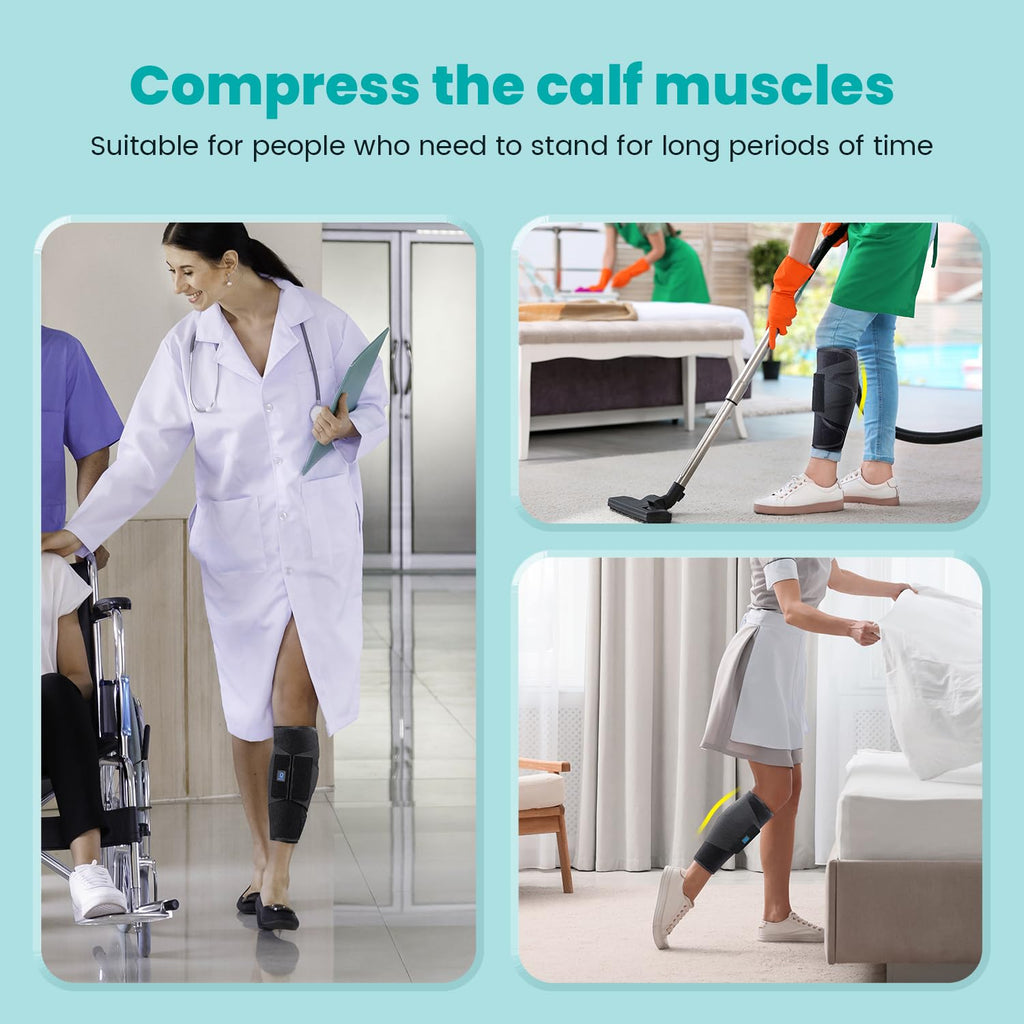 iDonua Calf Brace Compression Sleeve for Lower Leg Support, 2-Layer Elastic Wrap

